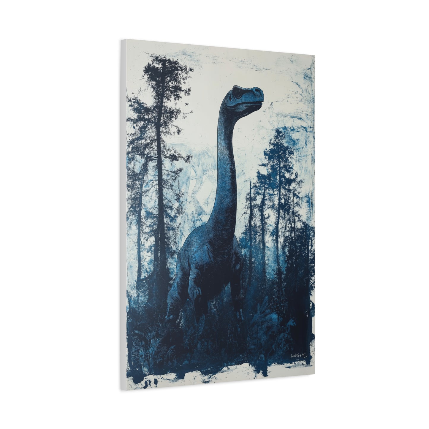 "Dino Bleu Majestueux en Forêt"