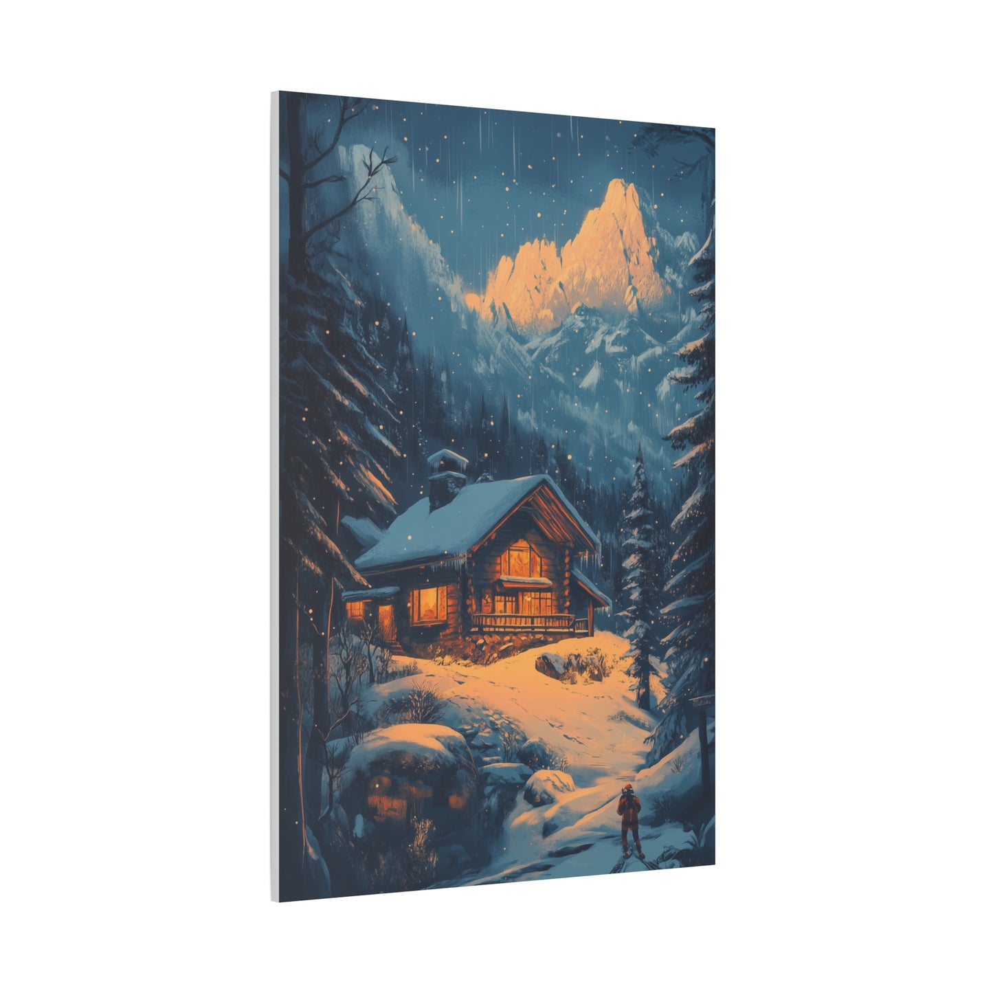 Chalet Enchanté sous Neige Étoilée
