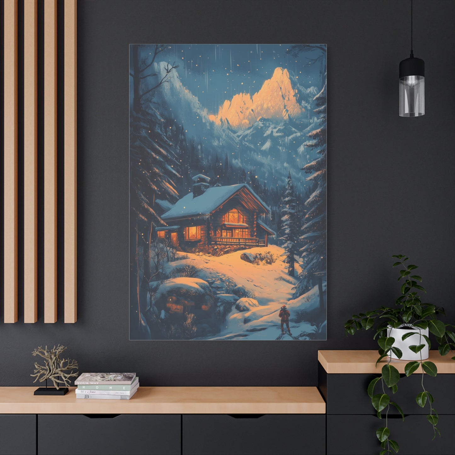 Chalet Enchanté sous Neige Étoilée