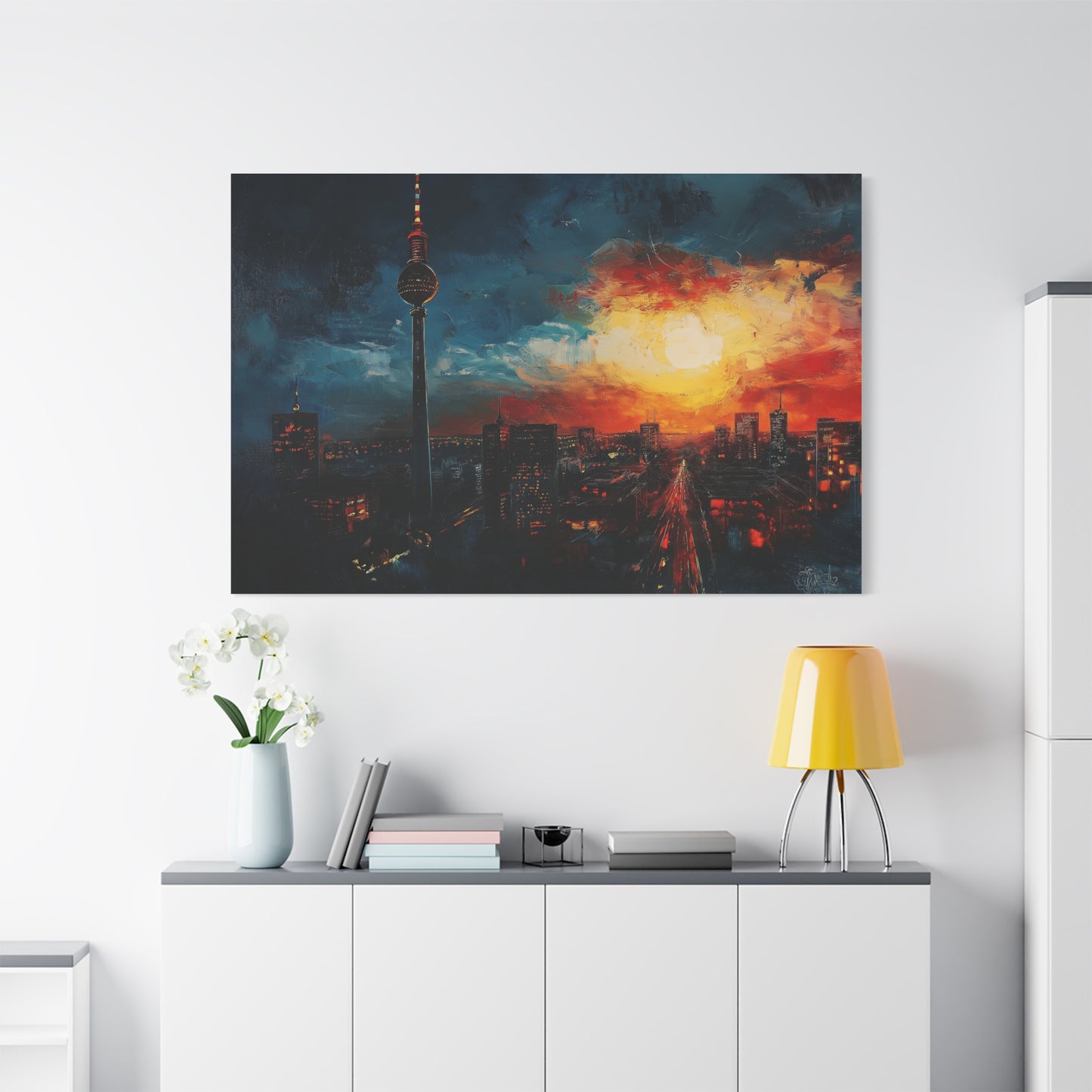 Crépuscule Éclatant devant la Fernsehturm de Berlin