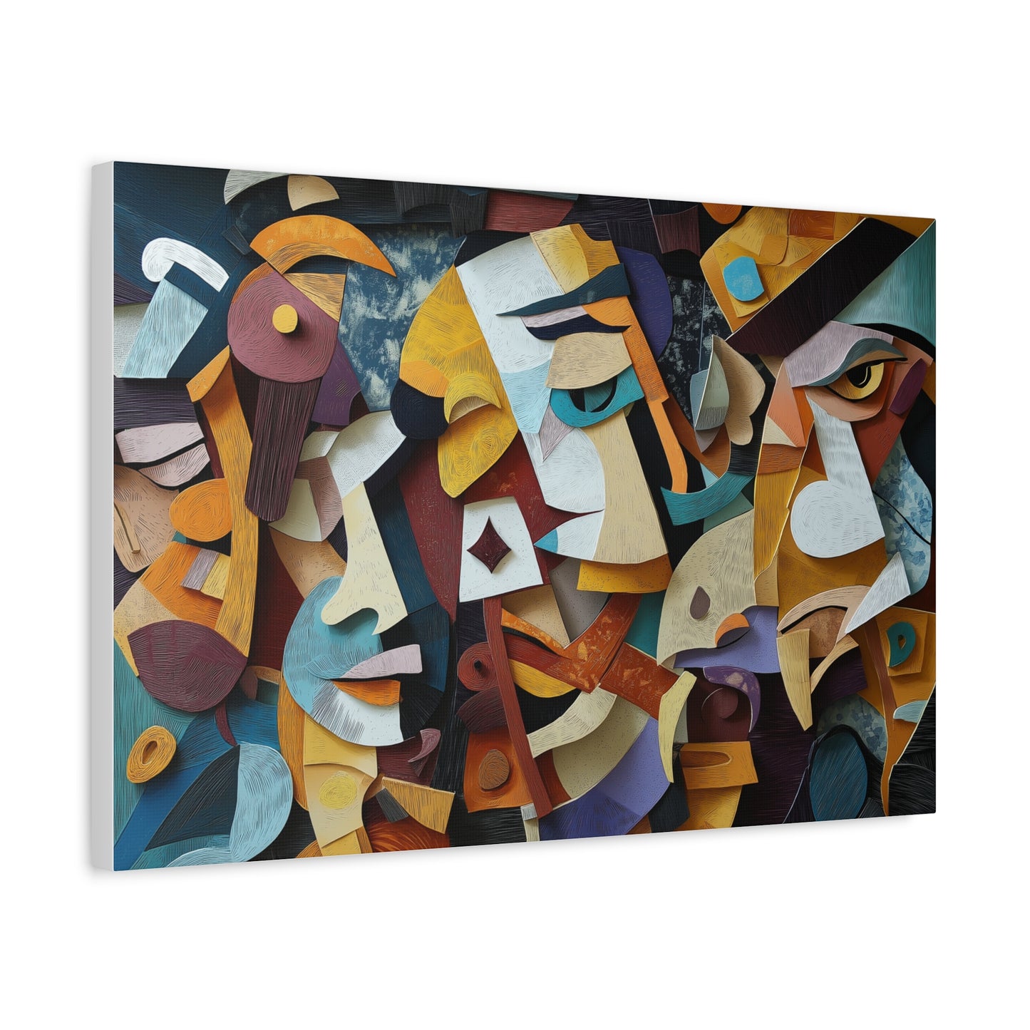 Visages Abstraits en Harmonie Colorée