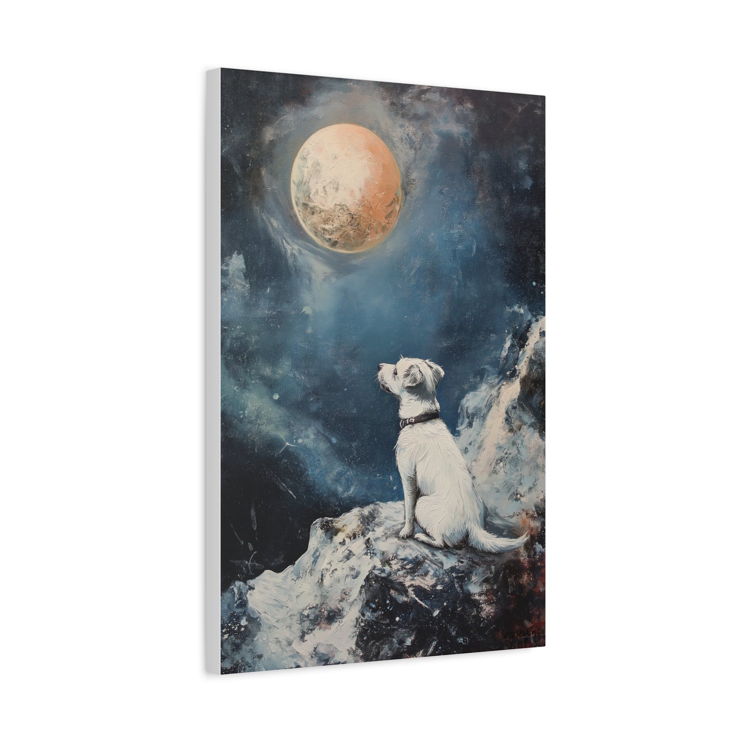 Chien Cosmique sous la Lune Rêveuse