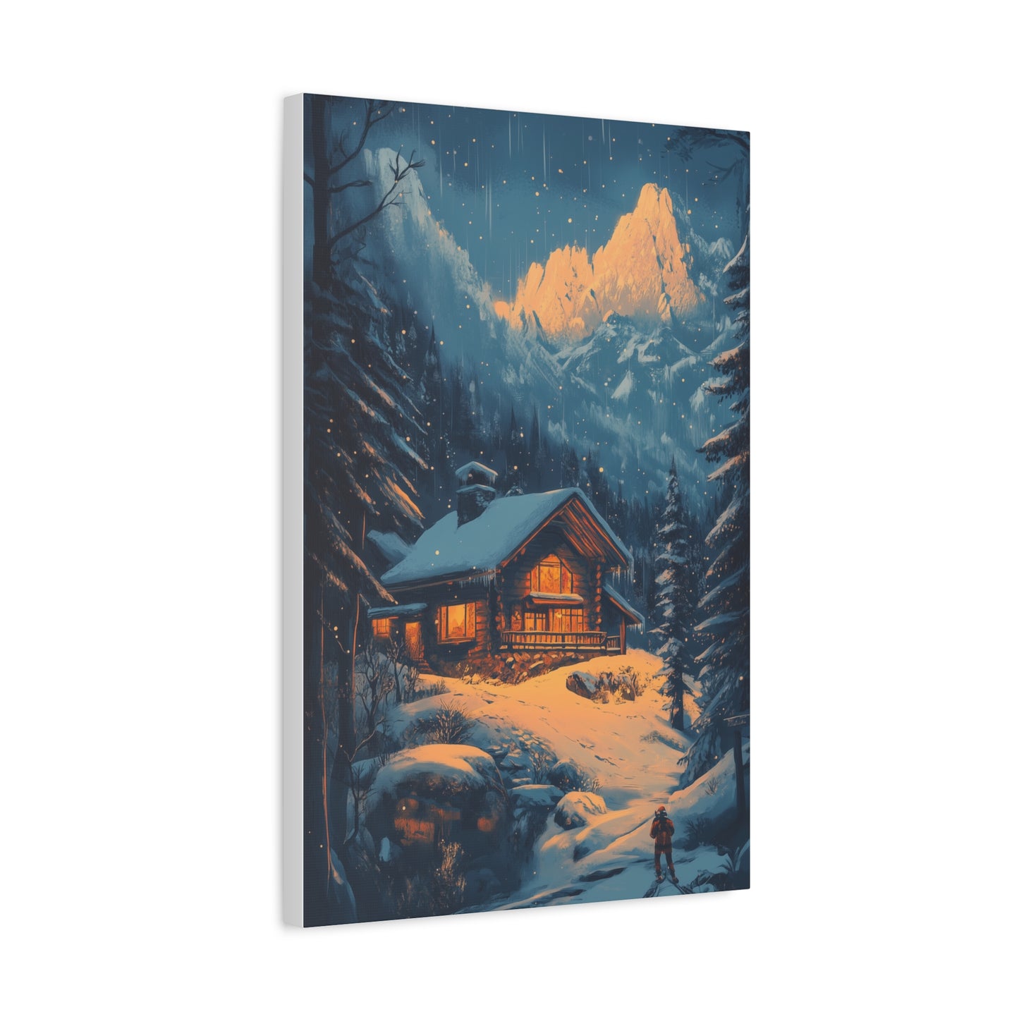 Chalet Enchanté sous Neige Étoilée