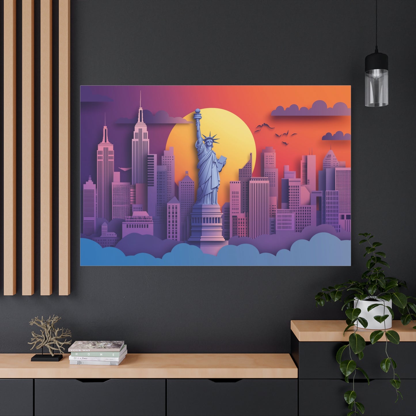 Icône de Liberté au Soleil Couchant