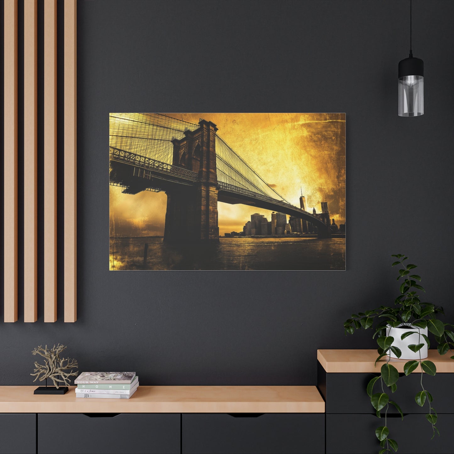 Pont de Brooklyn aux couleurs dorées