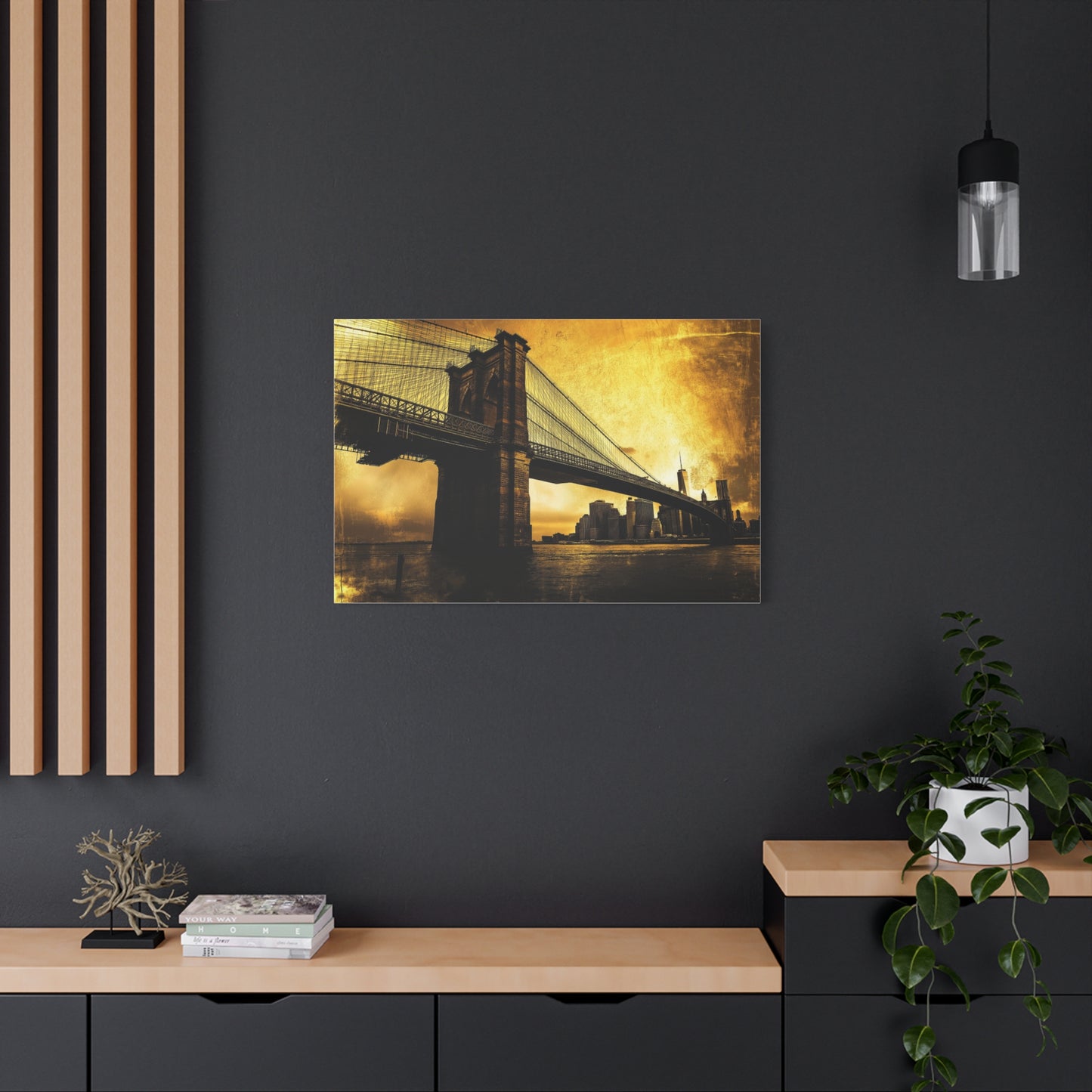 Pont de Brooklyn aux couleurs dorées