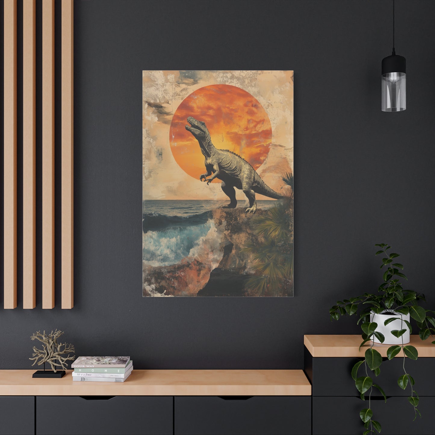 "Éveil Préhistorique au Coucher de Soleil"