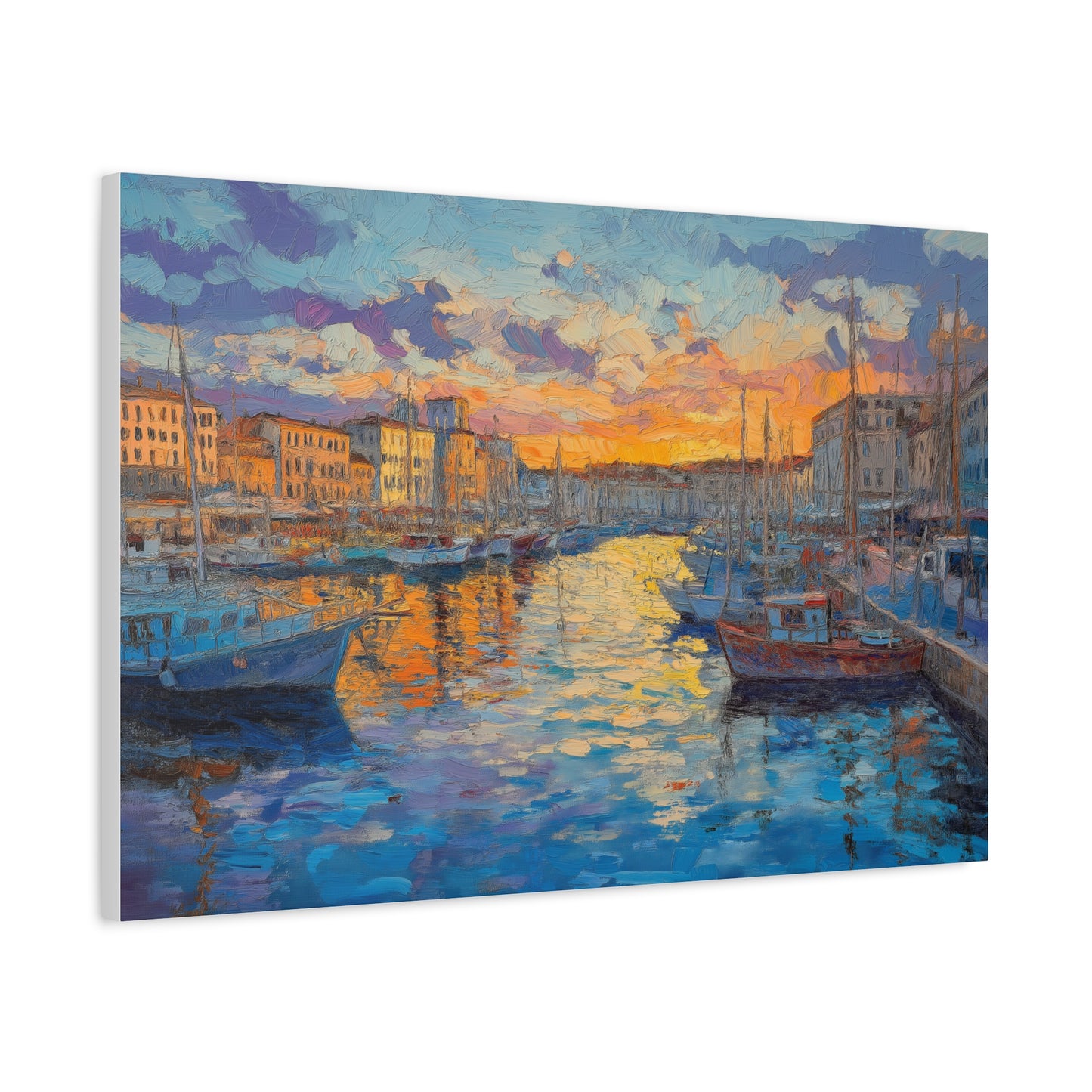 Coucher de Soleil Vibrant au Port