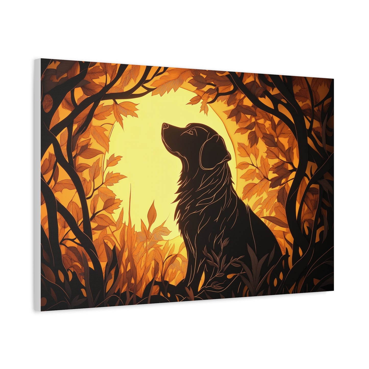 Chien Rêveur au Crépuscule Enchanté