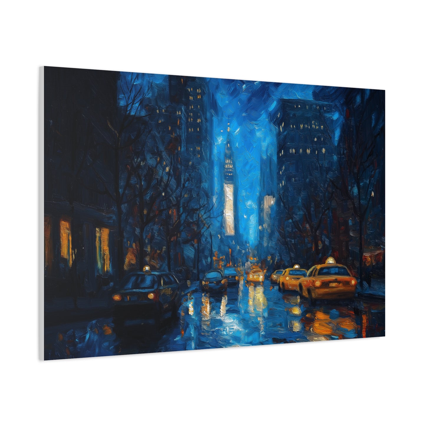 Éclat Urbain sous la Pluie Nocturne
