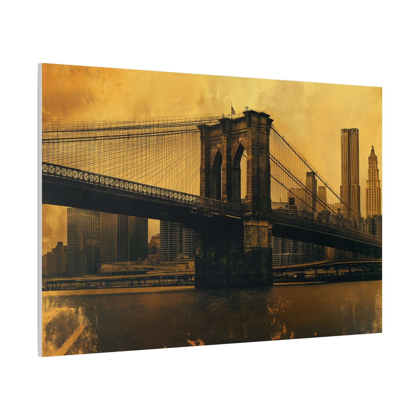 Pont de Brooklyn à l'Aura Dorée