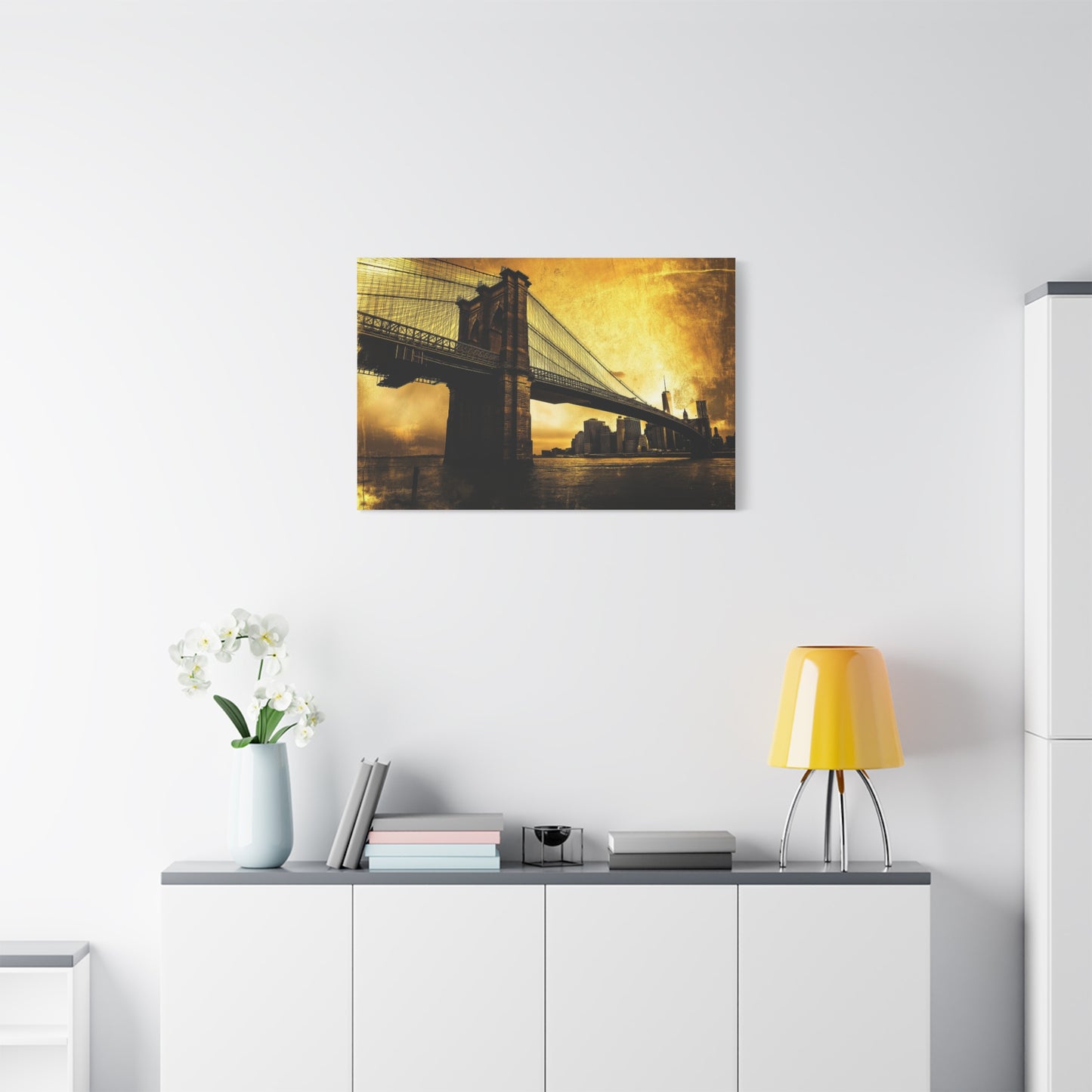 Pont de Brooklyn aux couleurs dorées