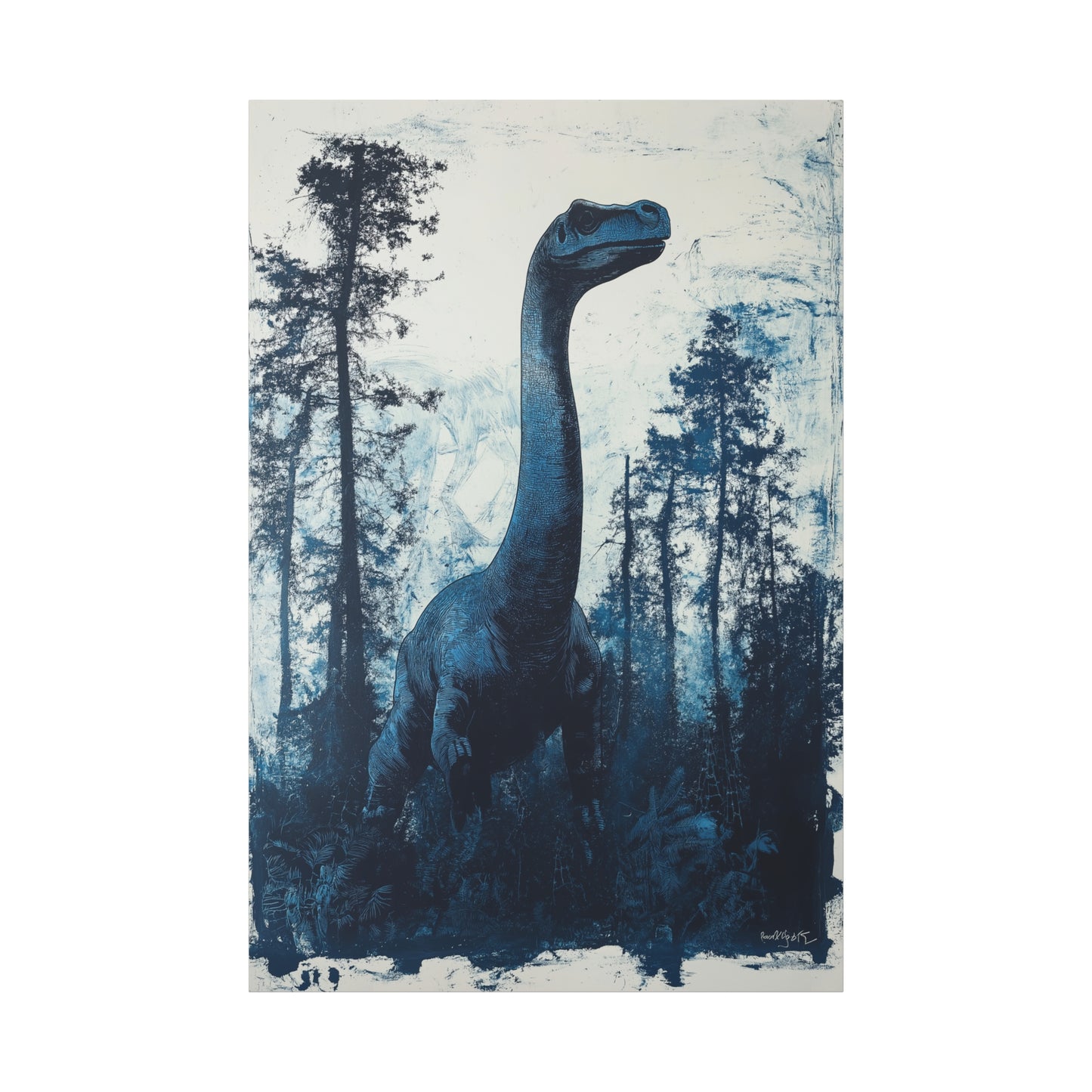 "Dino Bleu Majestueux en Forêt"