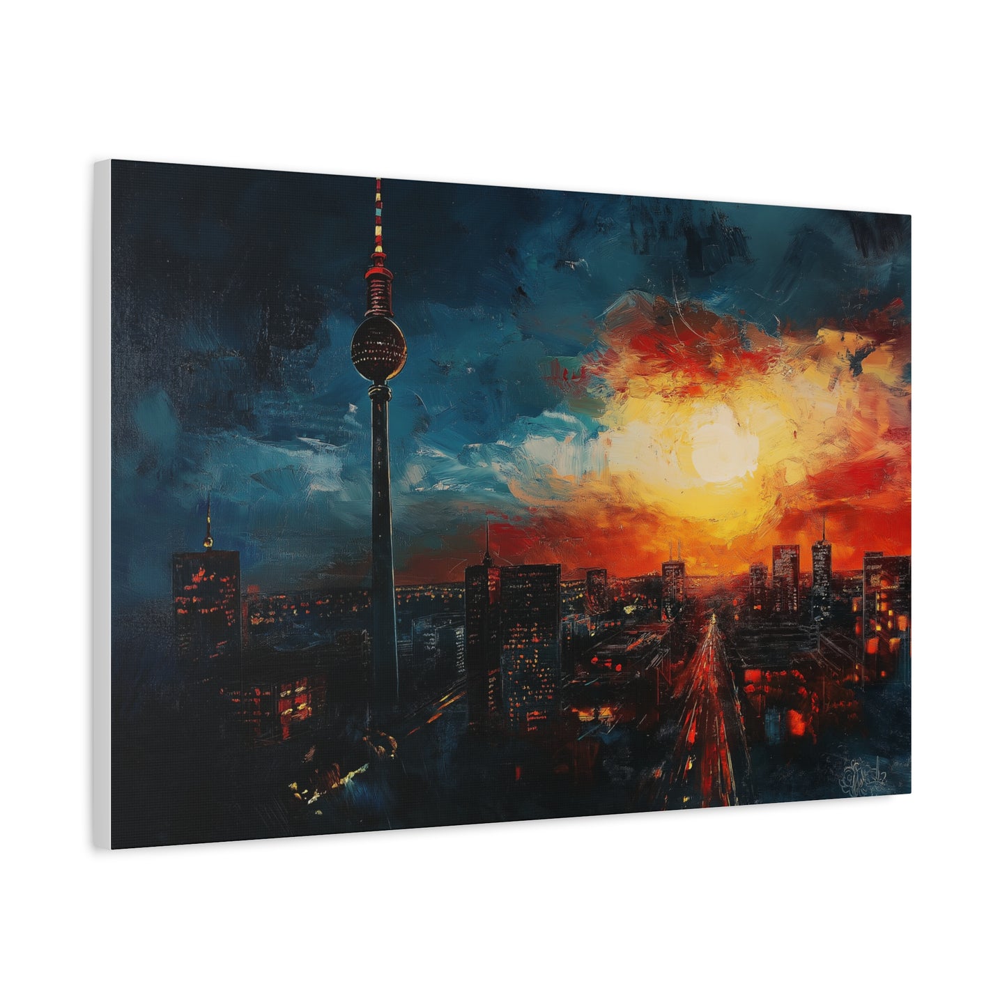 Crépuscule Éclatant devant la Fernsehturm de Berlin