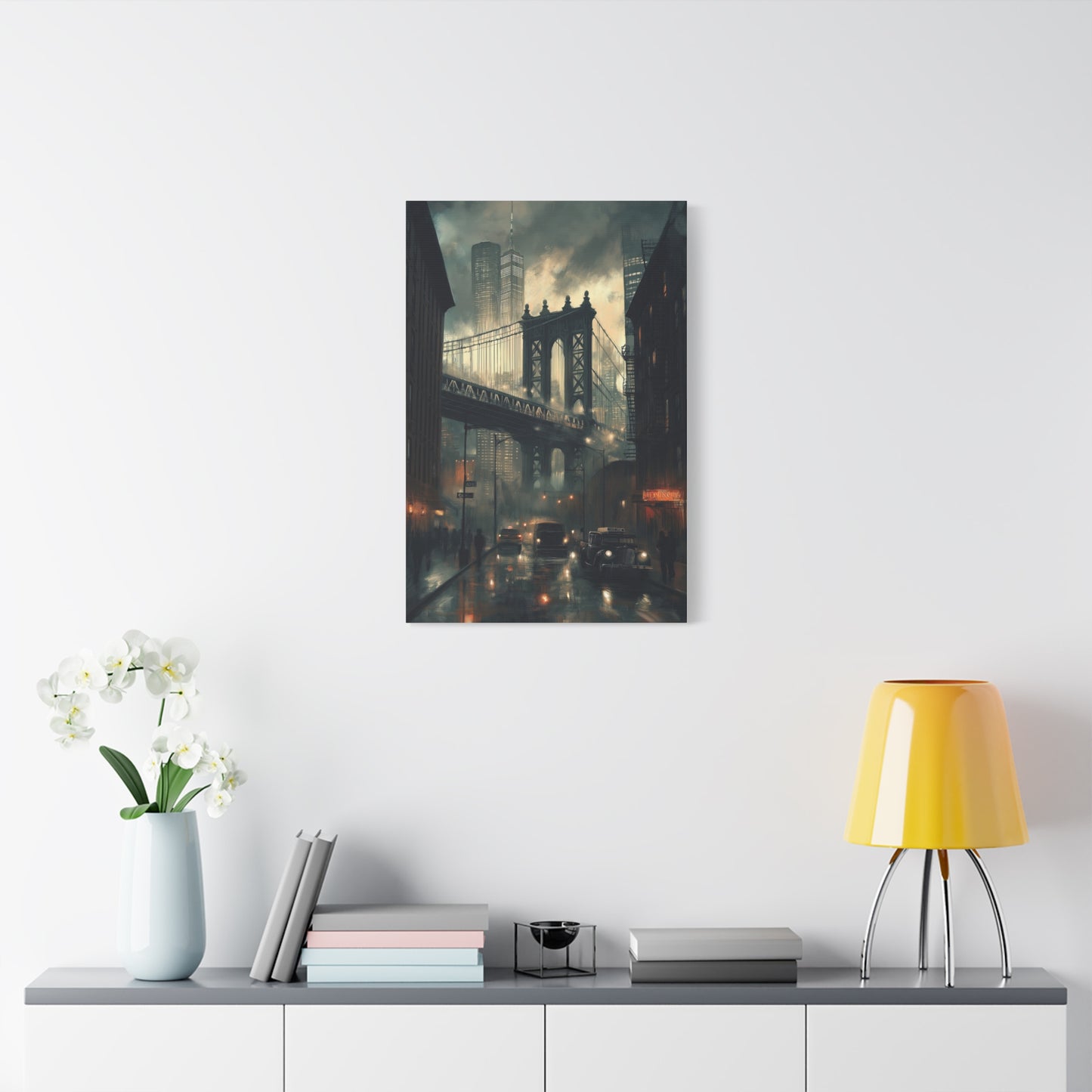 Pont de Manhattan sous la Pluie