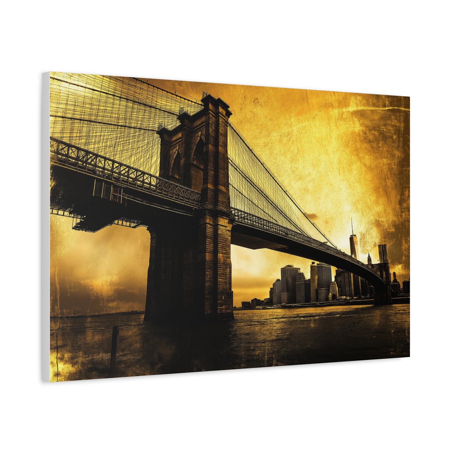 Pont de Brooklyn aux couleurs dorées