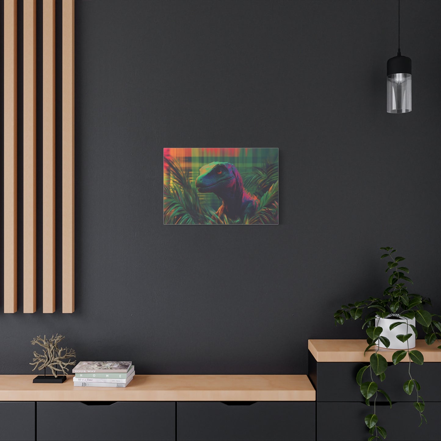 Mystérieux Velociraptor aux Couleurs Psychédéliques