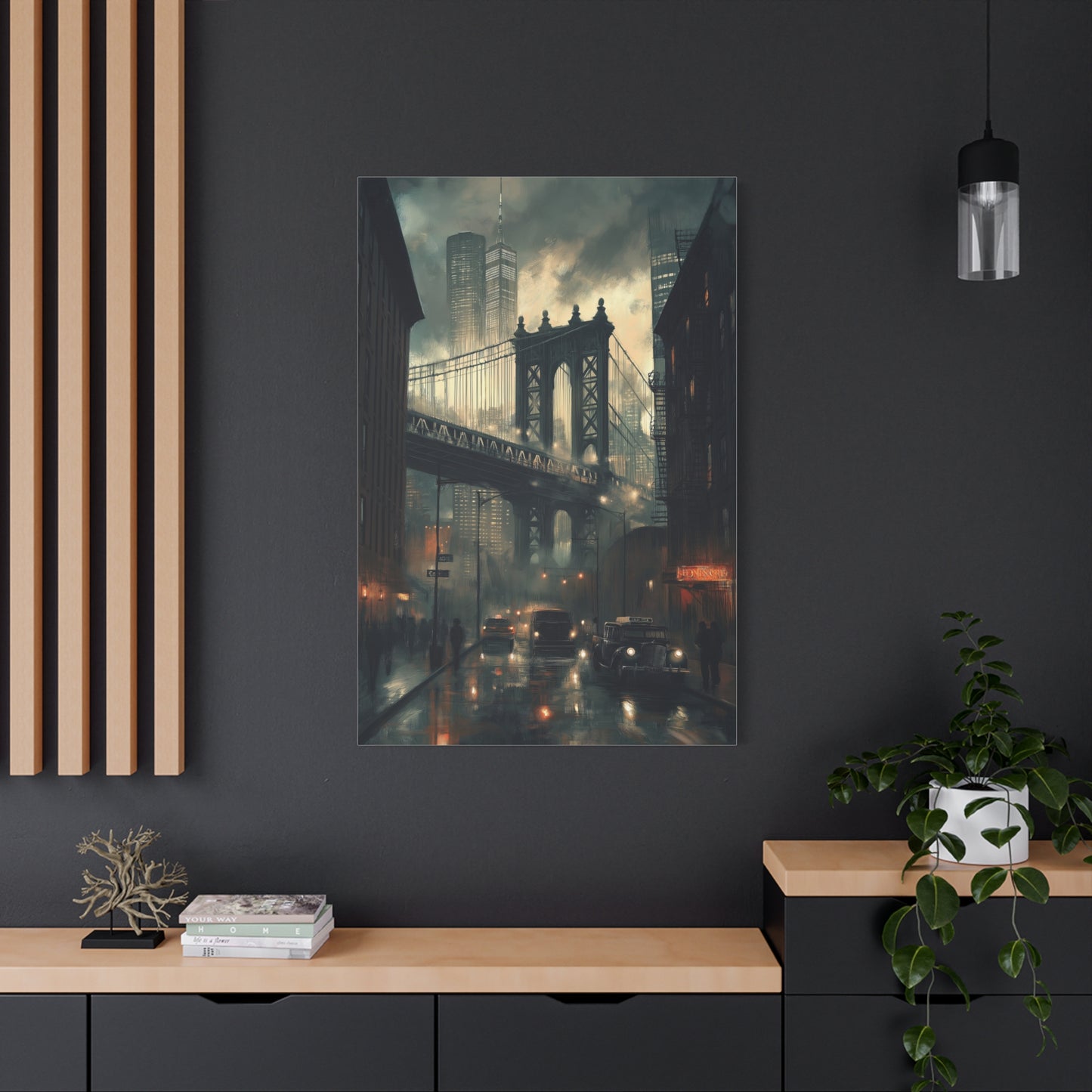 Pont de Manhattan sous la Pluie