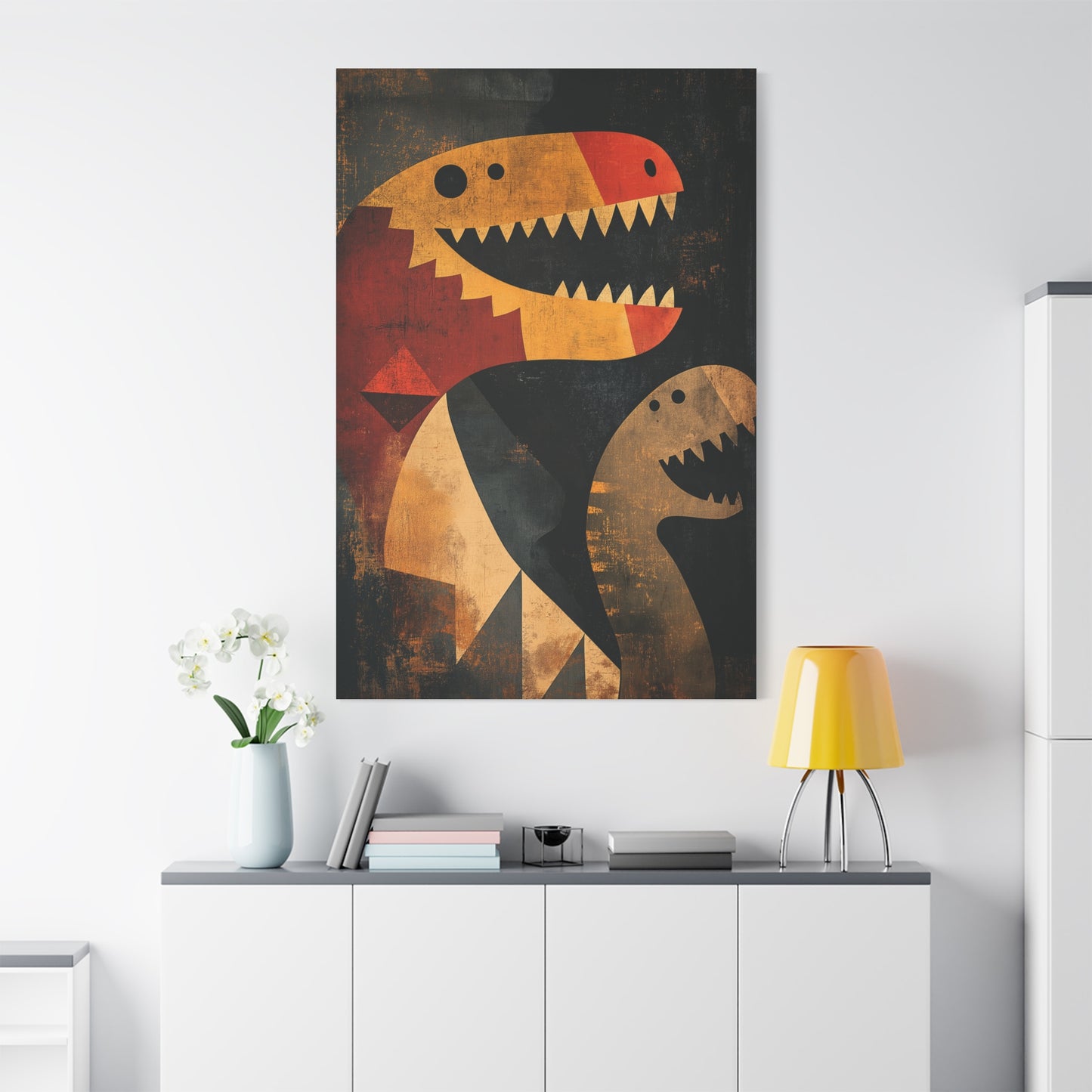 Dinosaures Géométriques : Art Préhistorique Moderne