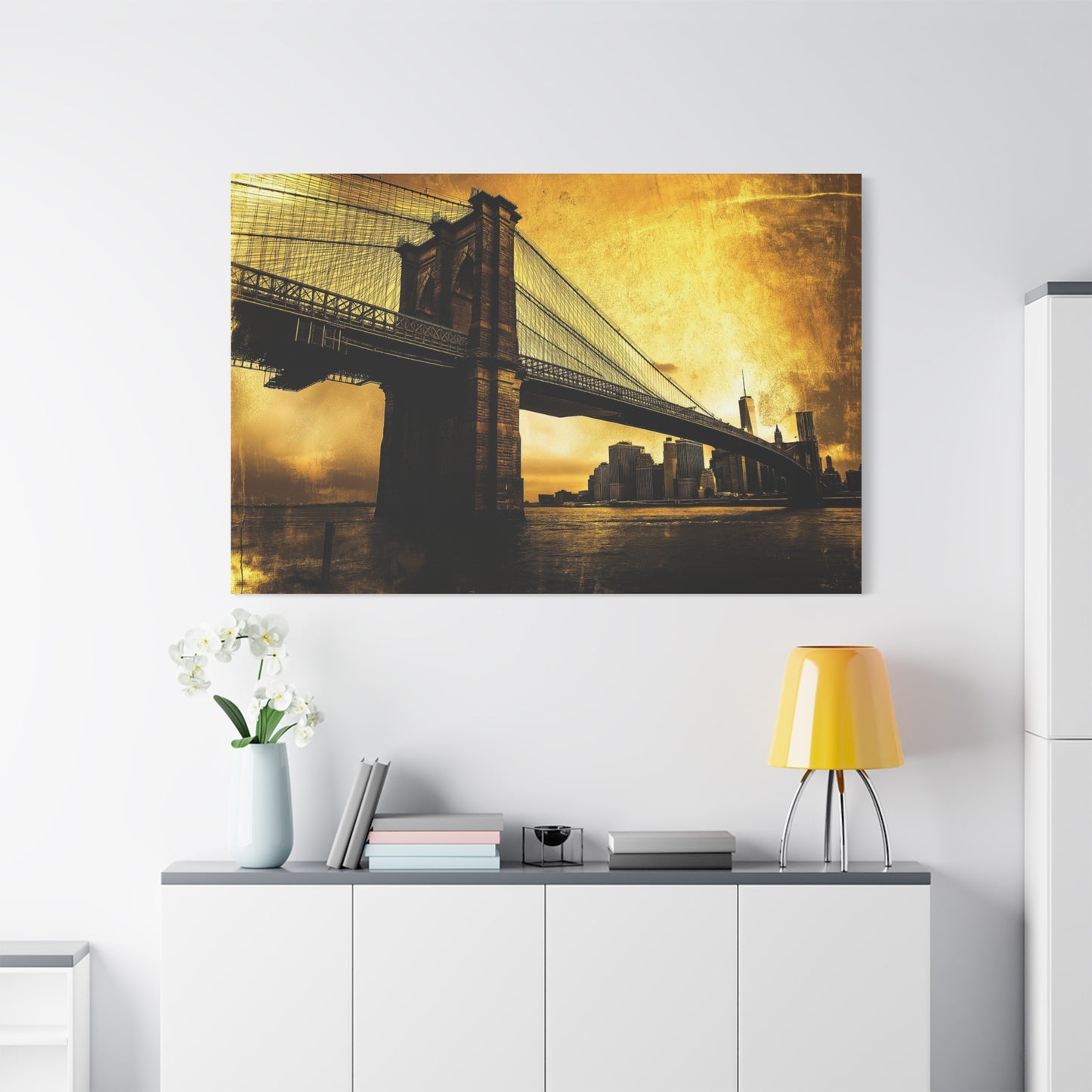 Pont de Brooklyn aux couleurs dorées