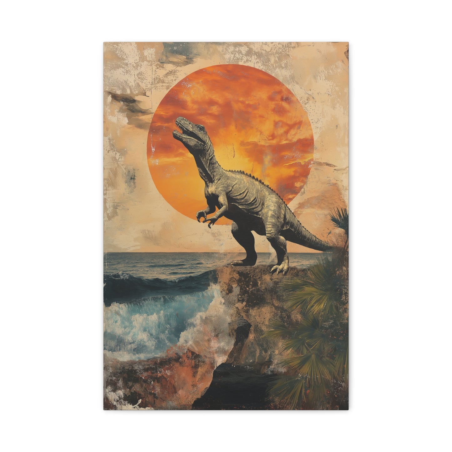 "Éveil Préhistorique au Coucher de Soleil"