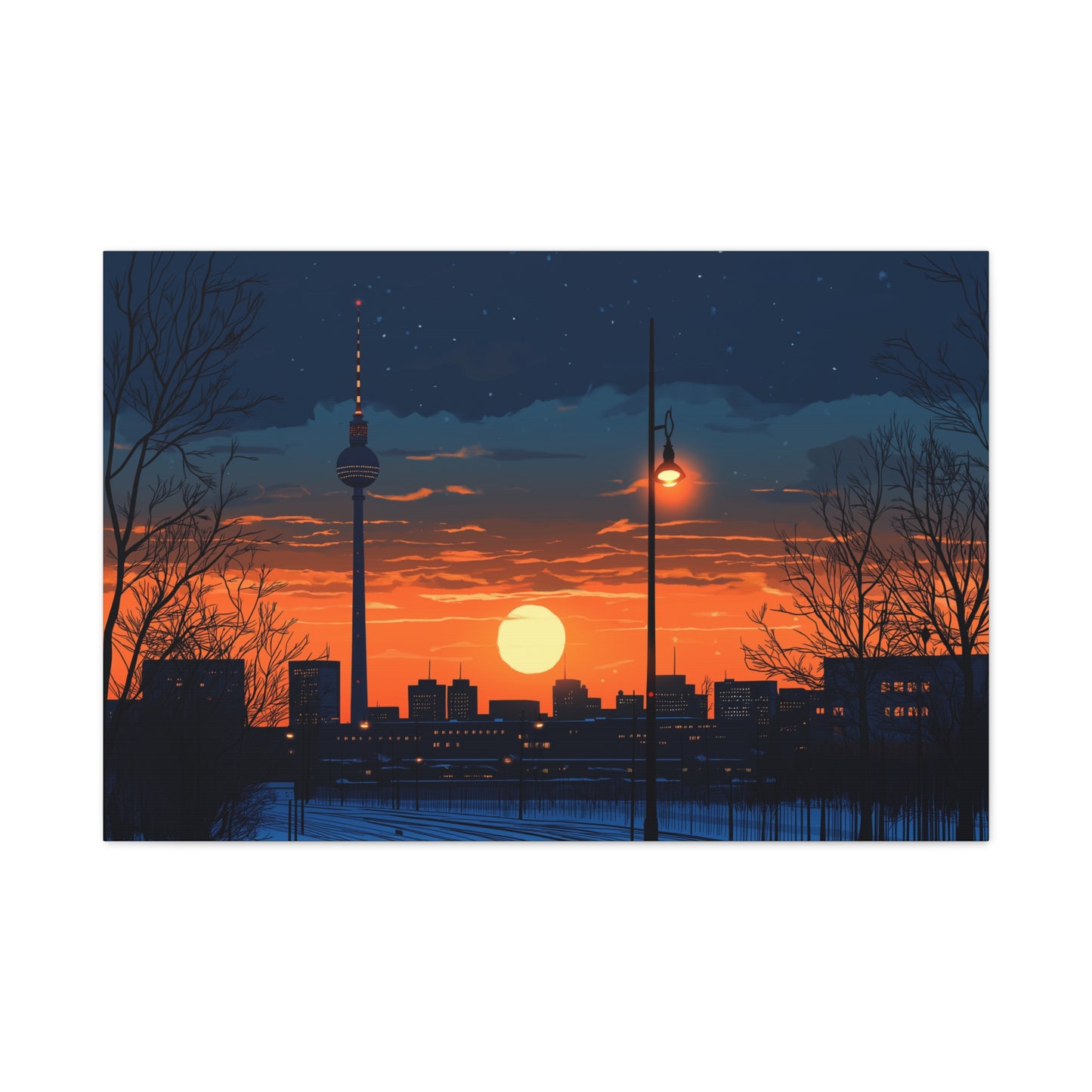 La Fernsehturm de Berlin au Crépuscule