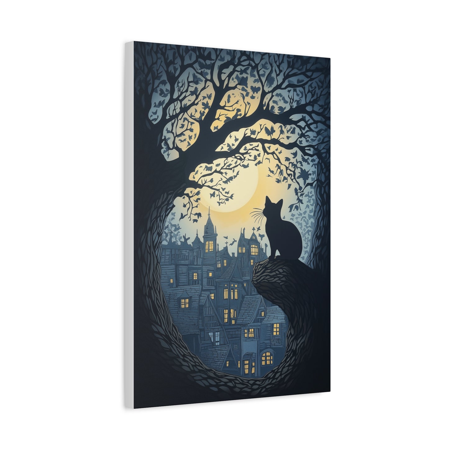 Chat Mystique sous la Lune Enchantée