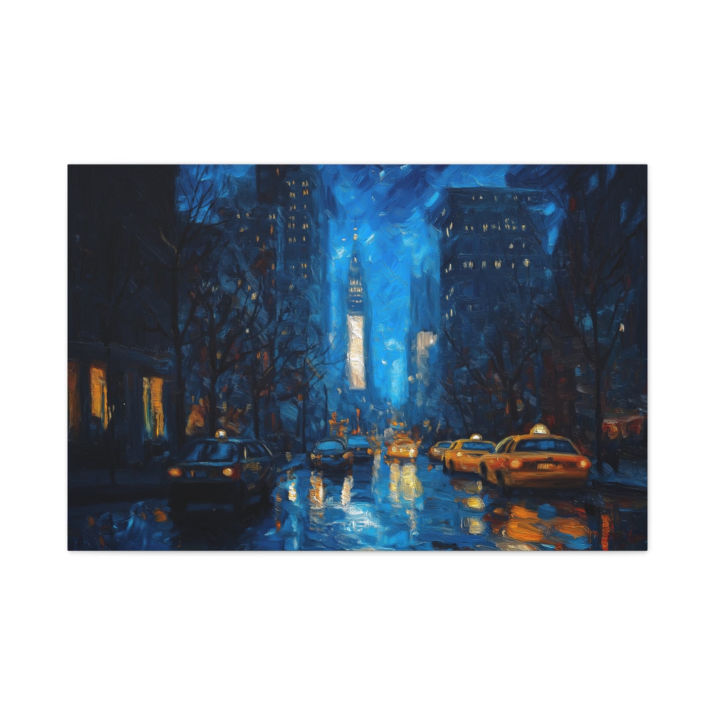 Éclat Urbain sous la Pluie Nocturne