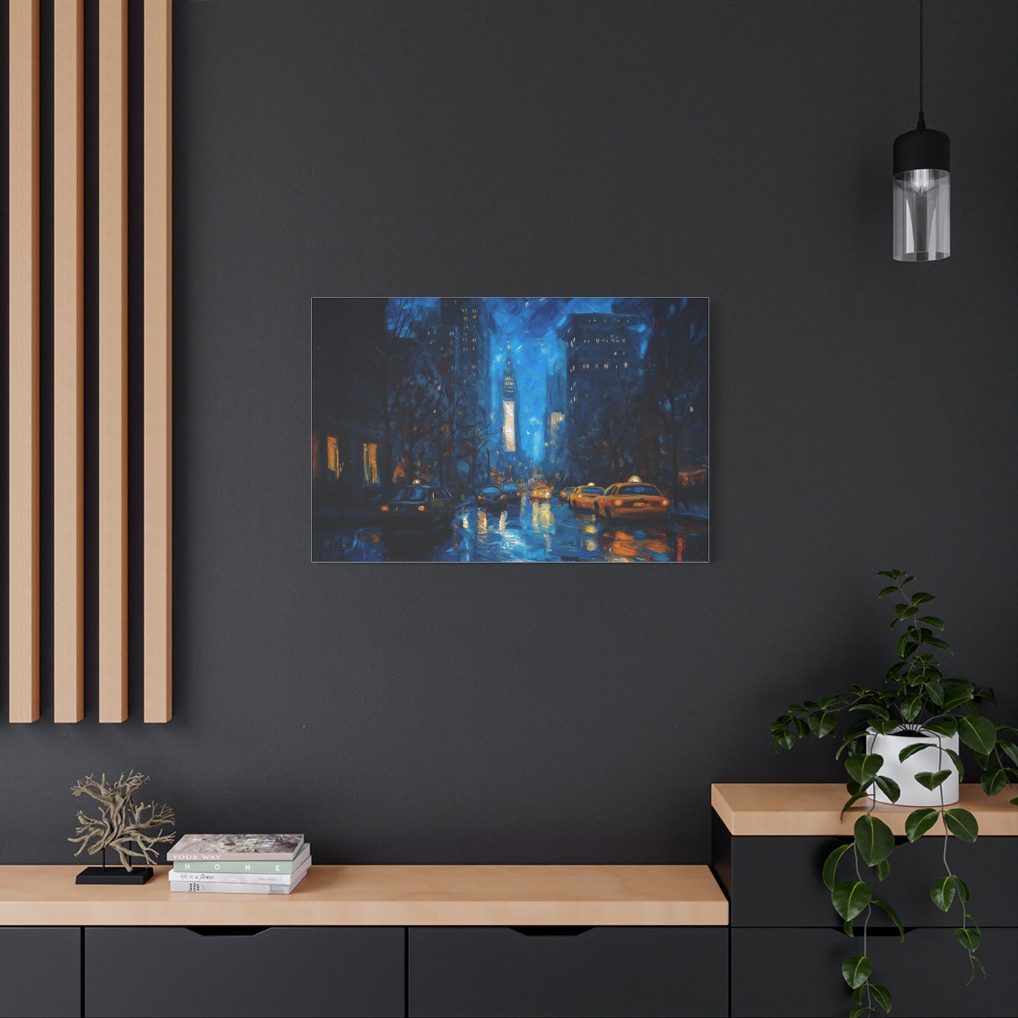 Éclat Urbain sous la Pluie Nocturne