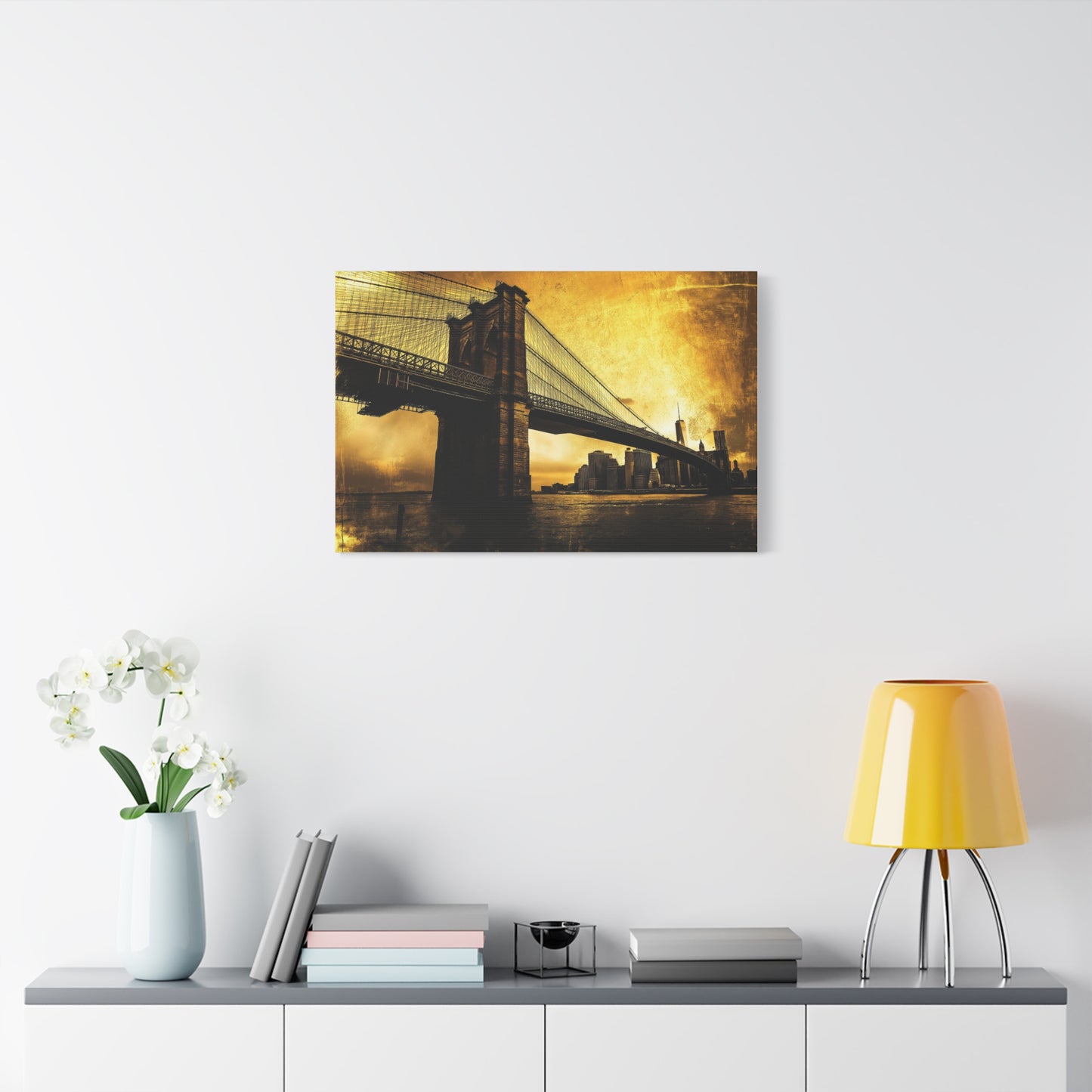 Pont de Brooklyn aux couleurs dorées