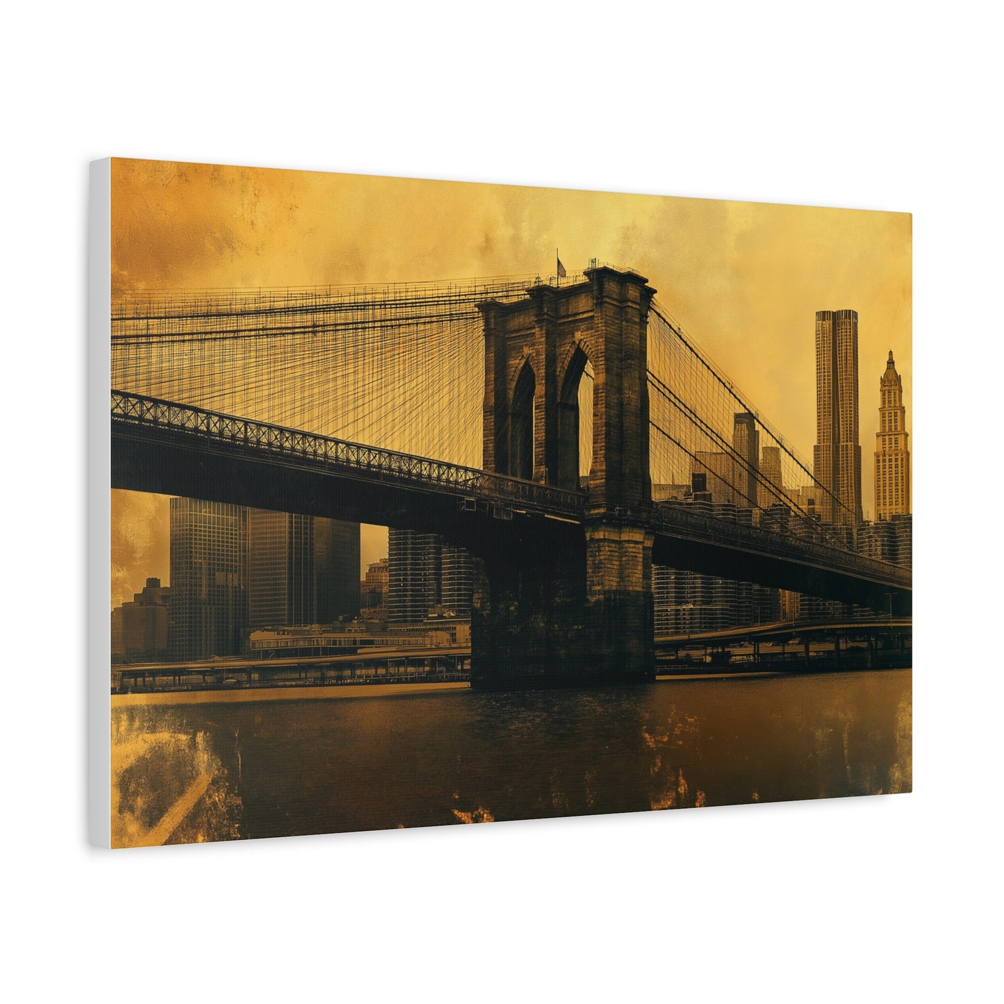 Pont de Brooklyn à l'Aura Dorée