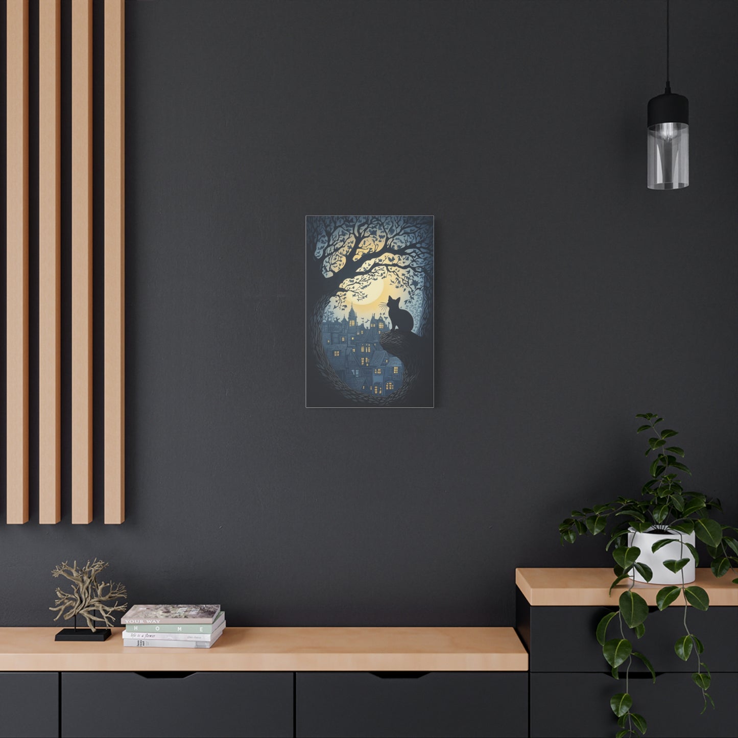Chat Mystique sous la Lune Enchantée