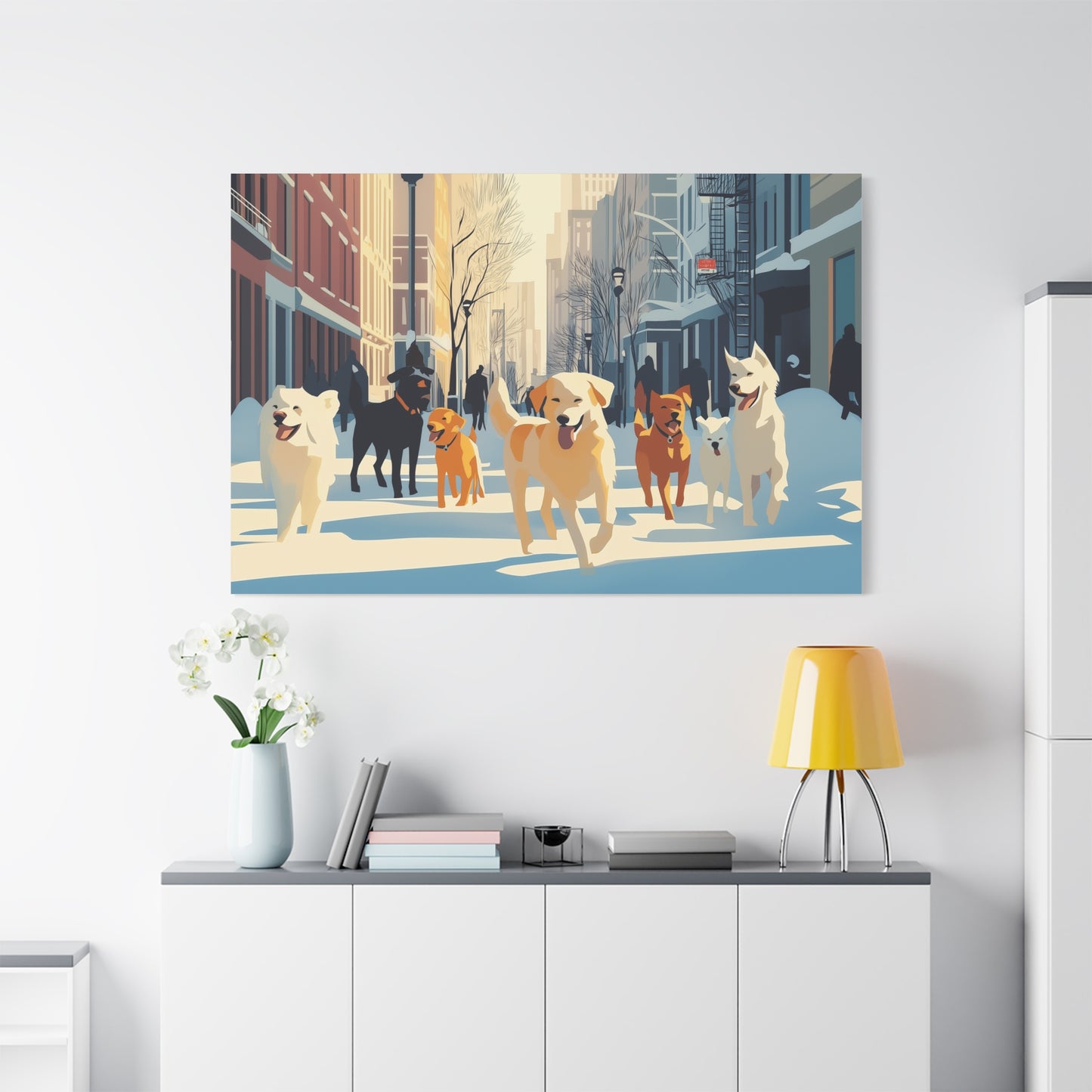 Chaleur Canine en Ville neigeuse
