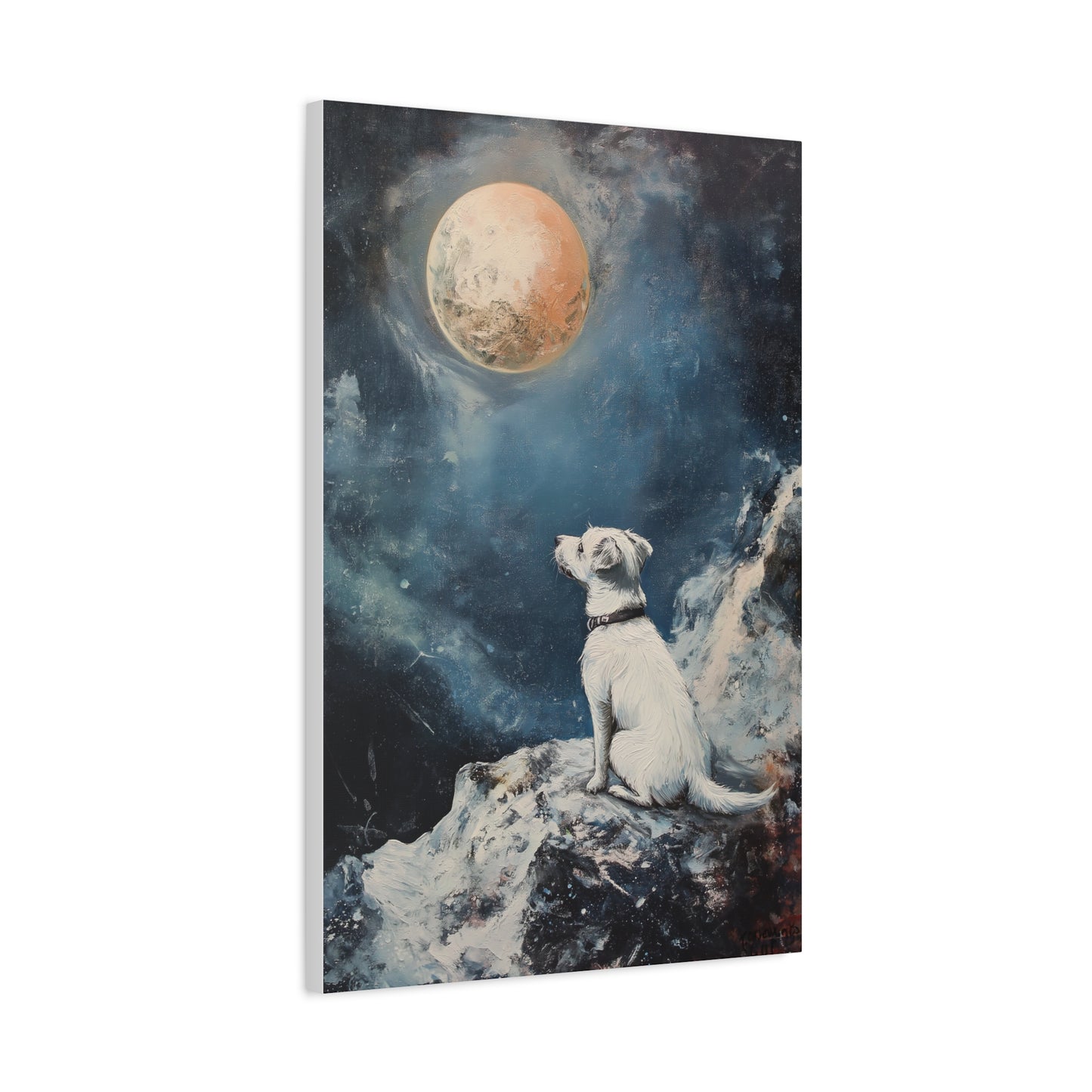 Chien Cosmique sous la Lune Rêveuse