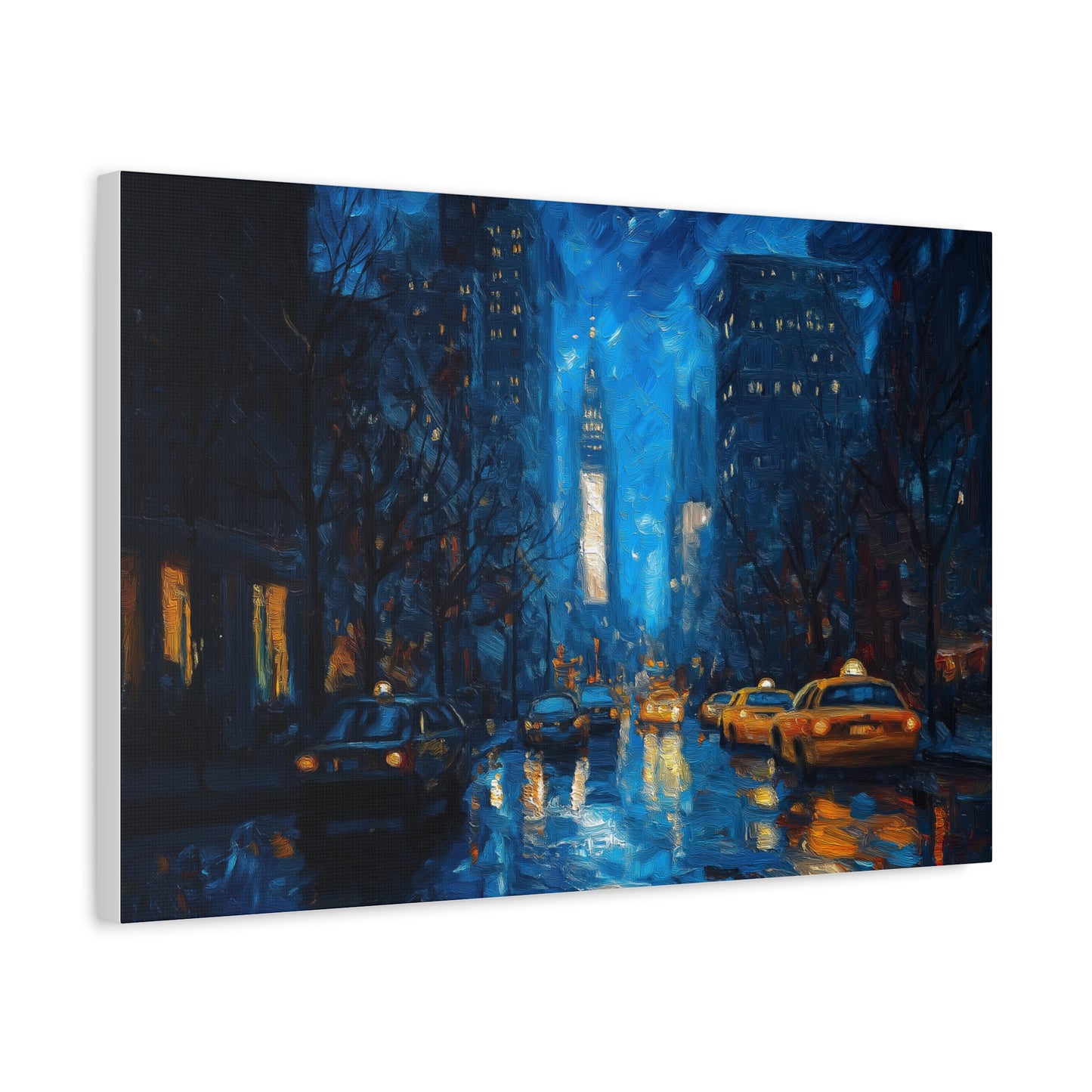 Éclat Urbain sous la Pluie Nocturne