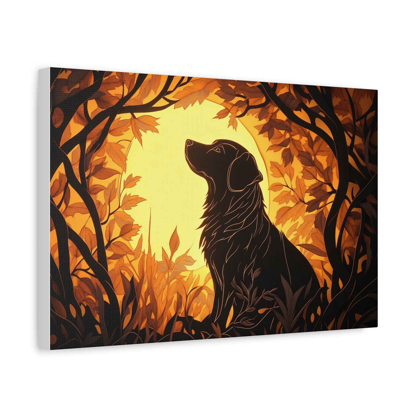 Chien Rêveur au Crépuscule Enchanté