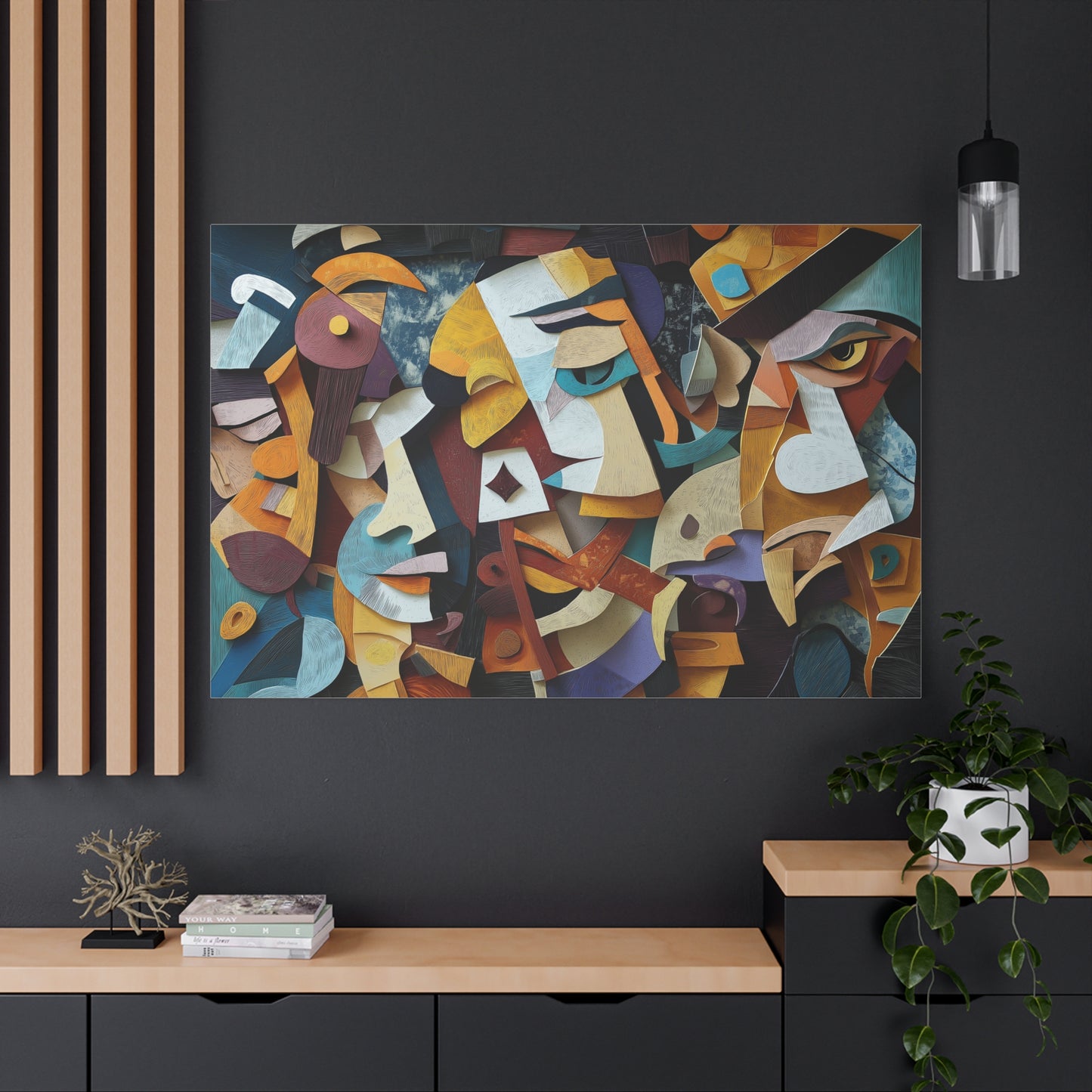 Visages Abstraits en Harmonie Colorée