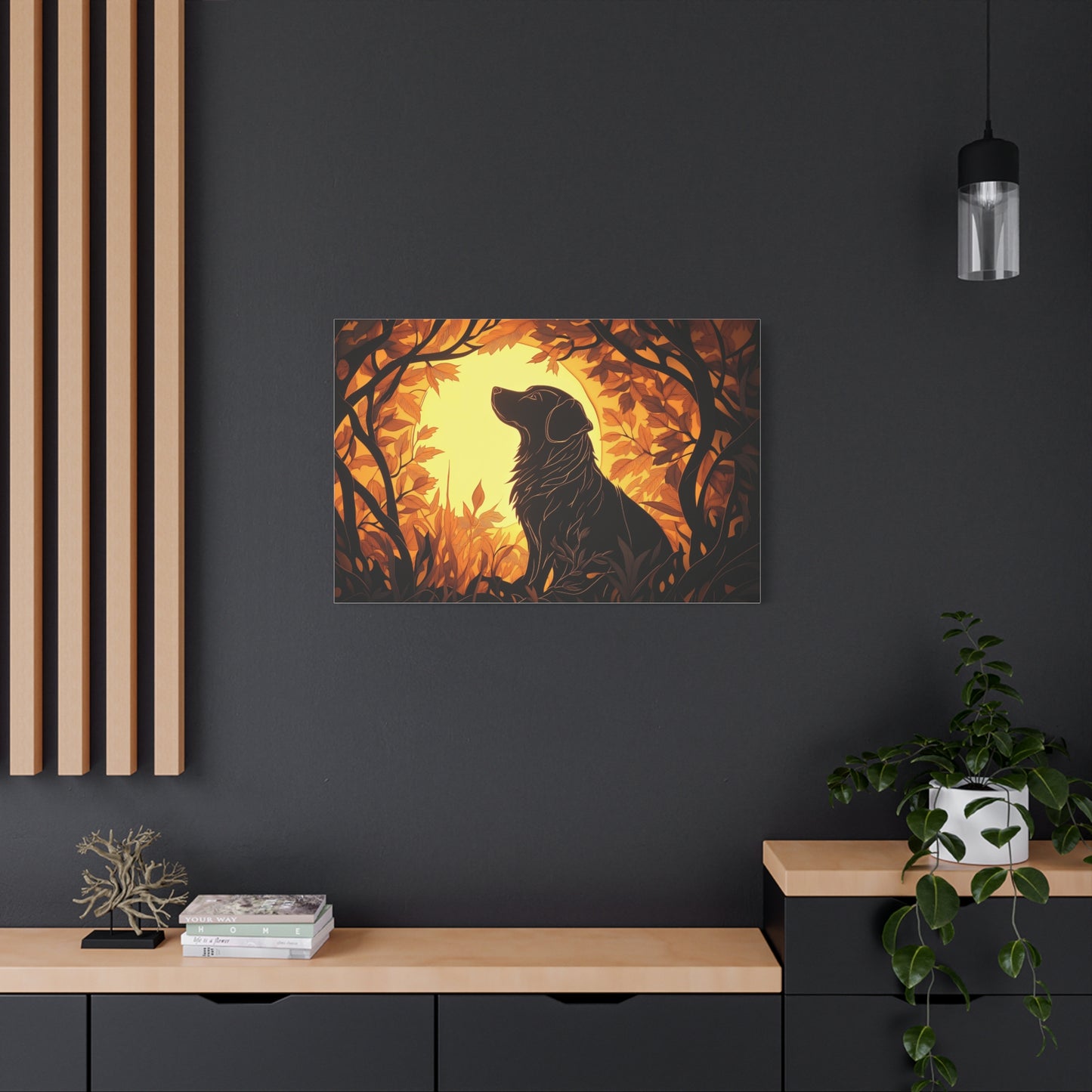 Chien Rêveur au Crépuscule Enchanté