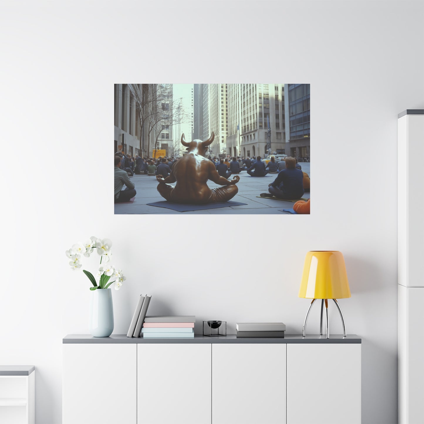 Méditation de Charging Bull avant l'ouverture de Wall Street