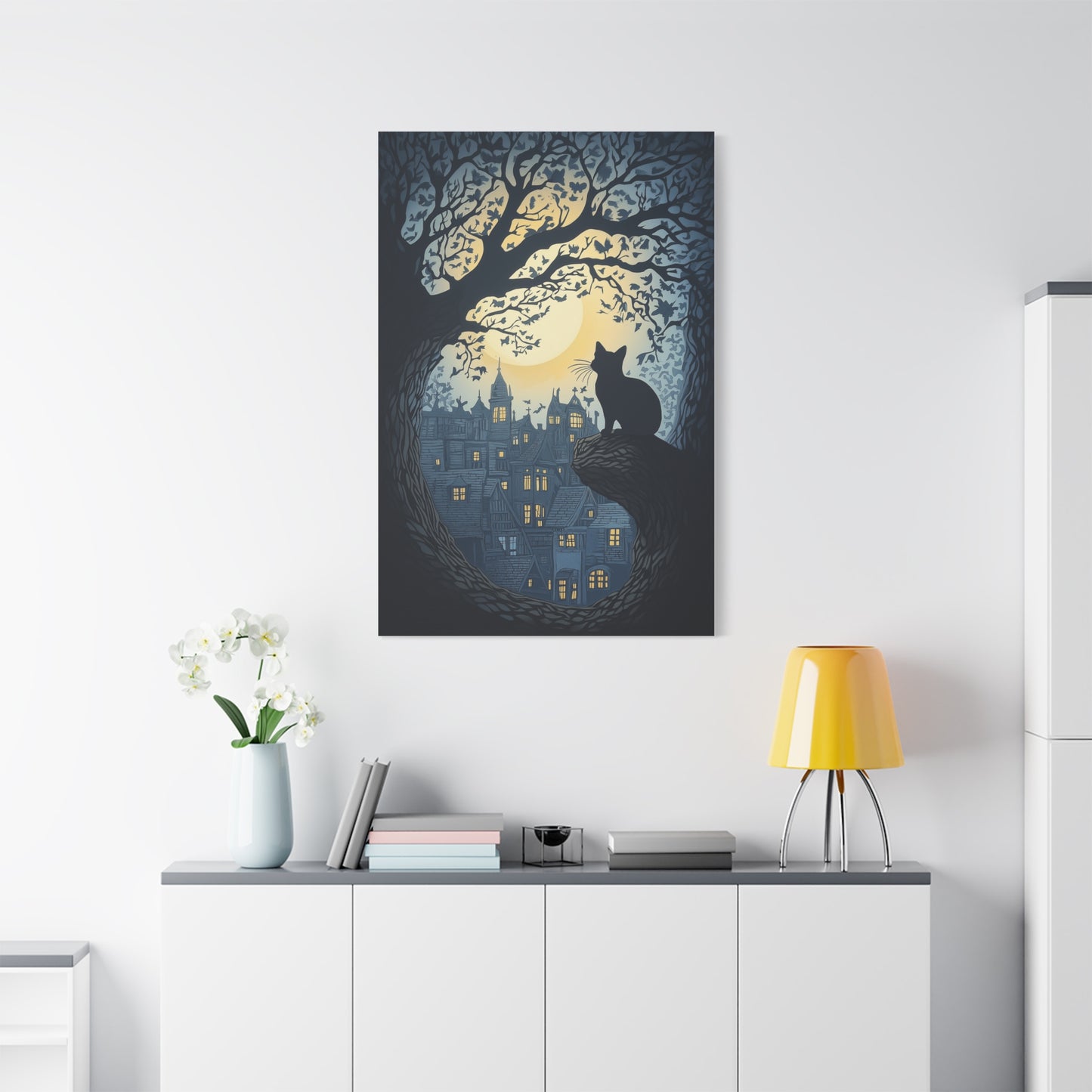 Chat Mystique sous la Lune Enchantée