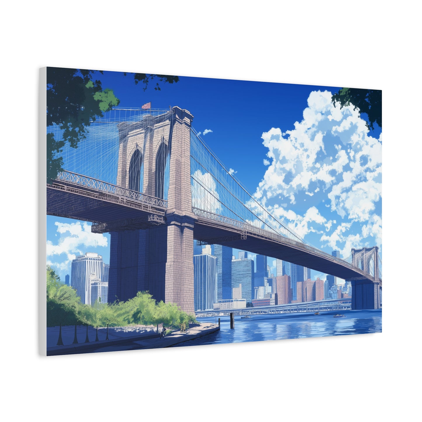 Pont de Brooklyn sous un Ciel Radieux