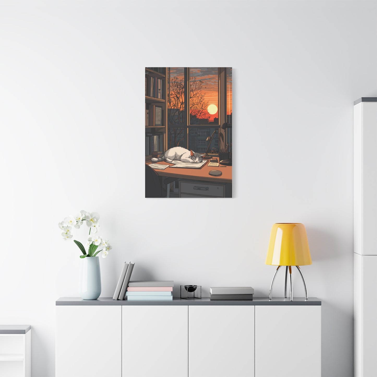 Douceur Féline au Coucher de Soleil