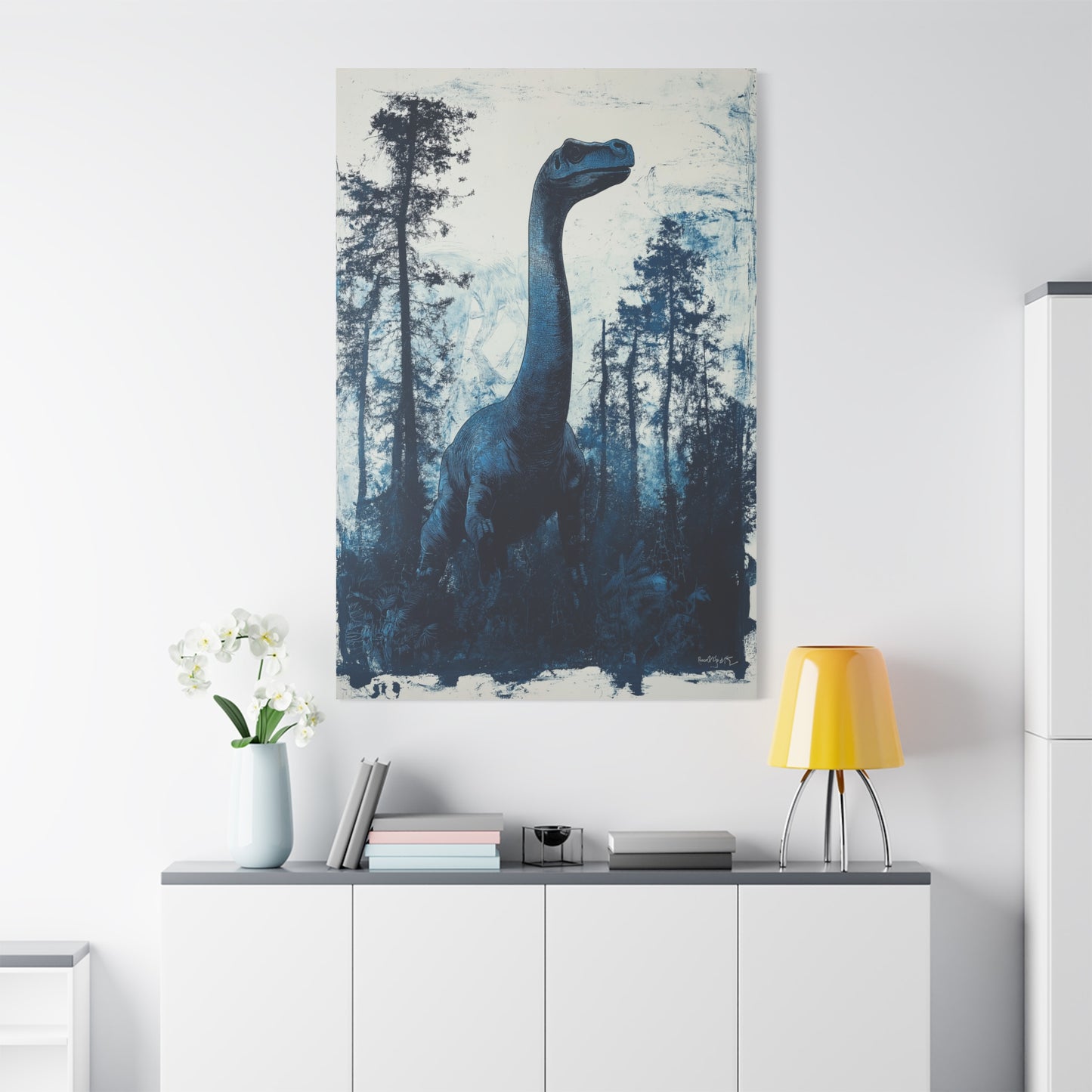 "Dino Bleu Majestueux en Forêt"