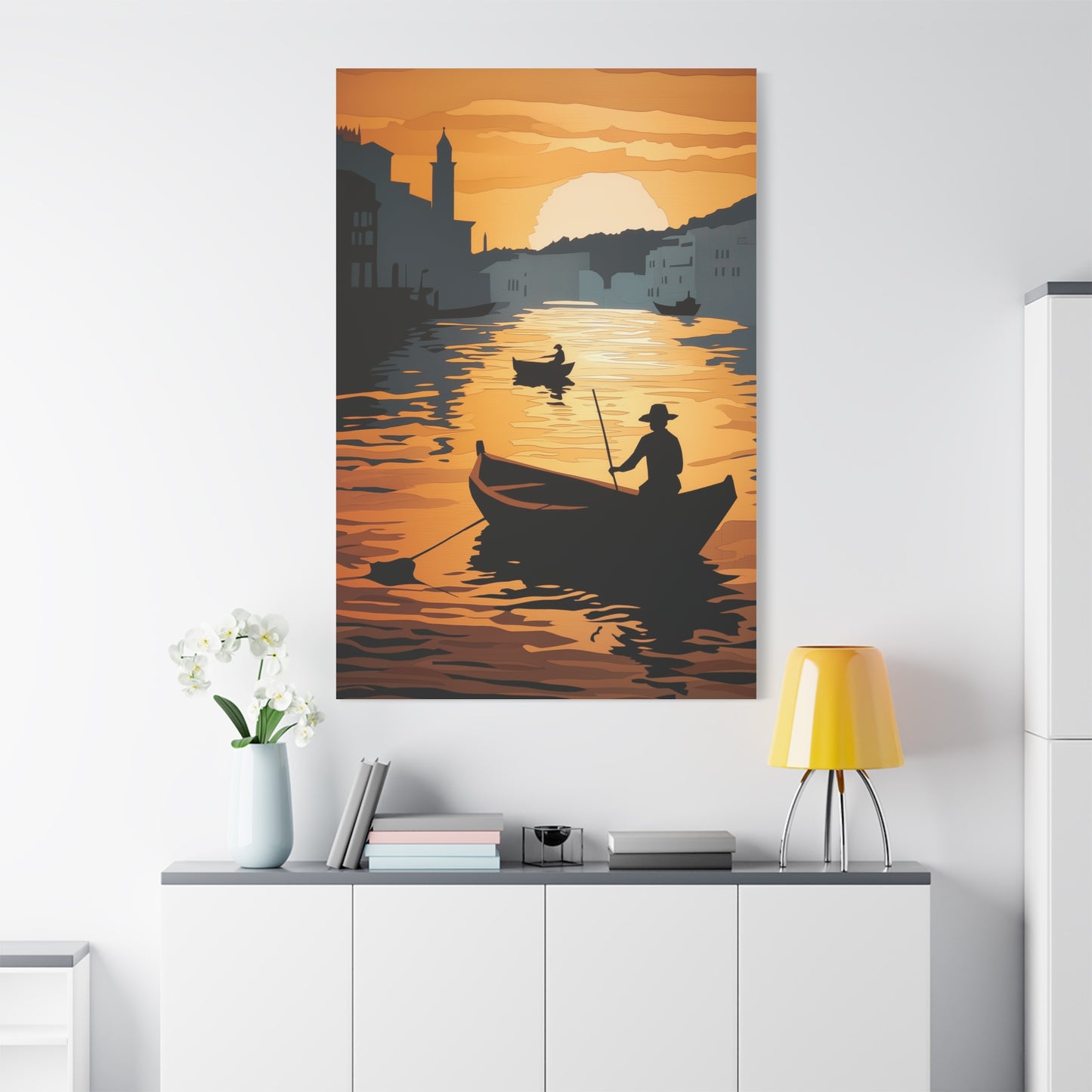 Crépuscule Éblouissant sur l'Eau Paisible