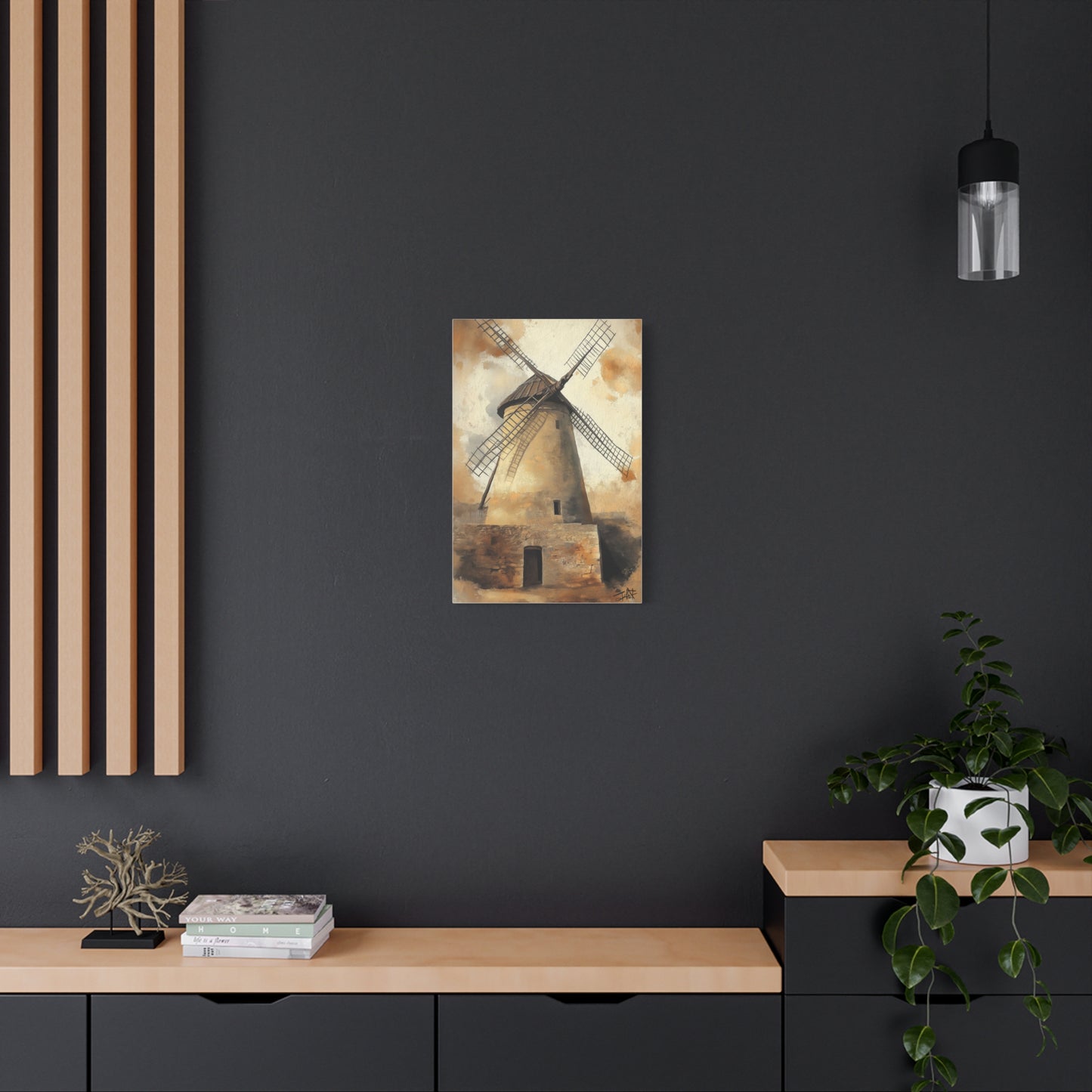 Les Moulins de Consuegra, rendu gouache