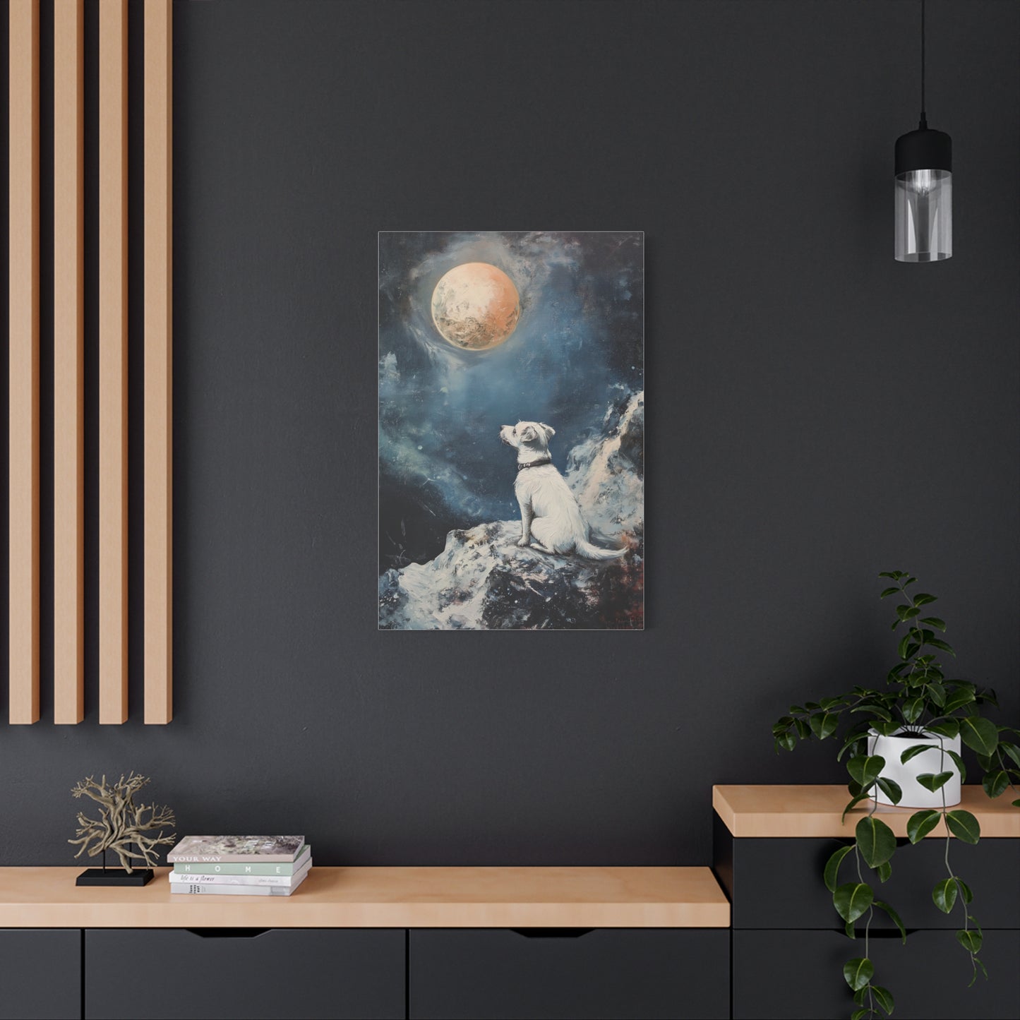 Chien Cosmique sous la Lune Rêveuse