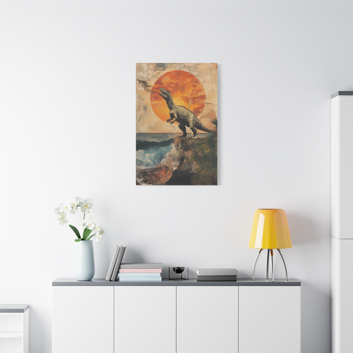 "Éveil Préhistorique au Coucher de Soleil"
