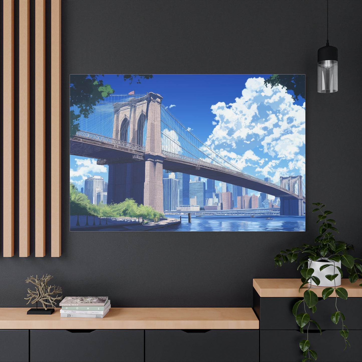 Pont de Brooklyn sous un Ciel Radieux