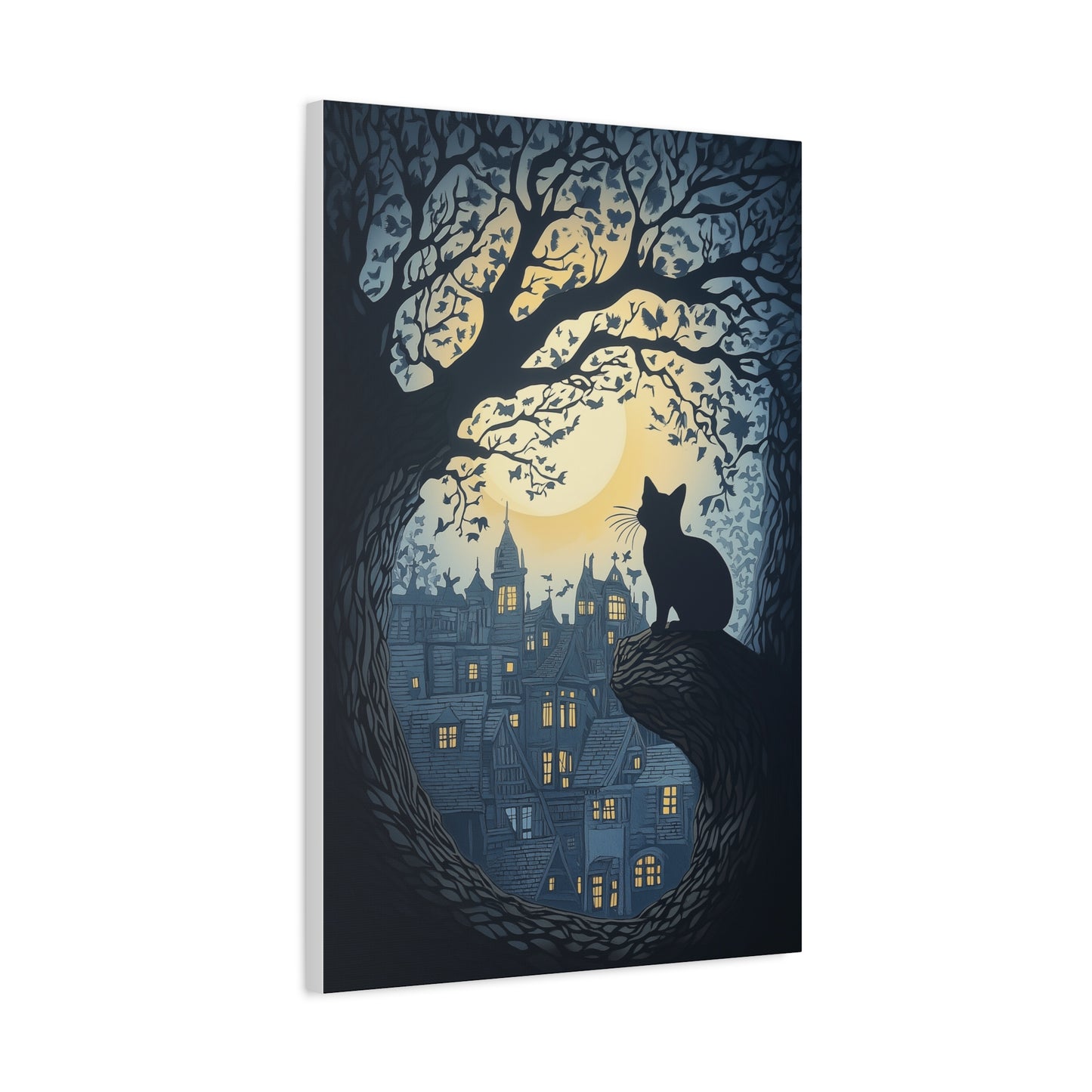 Chat Mystique sous la Lune Enchantée