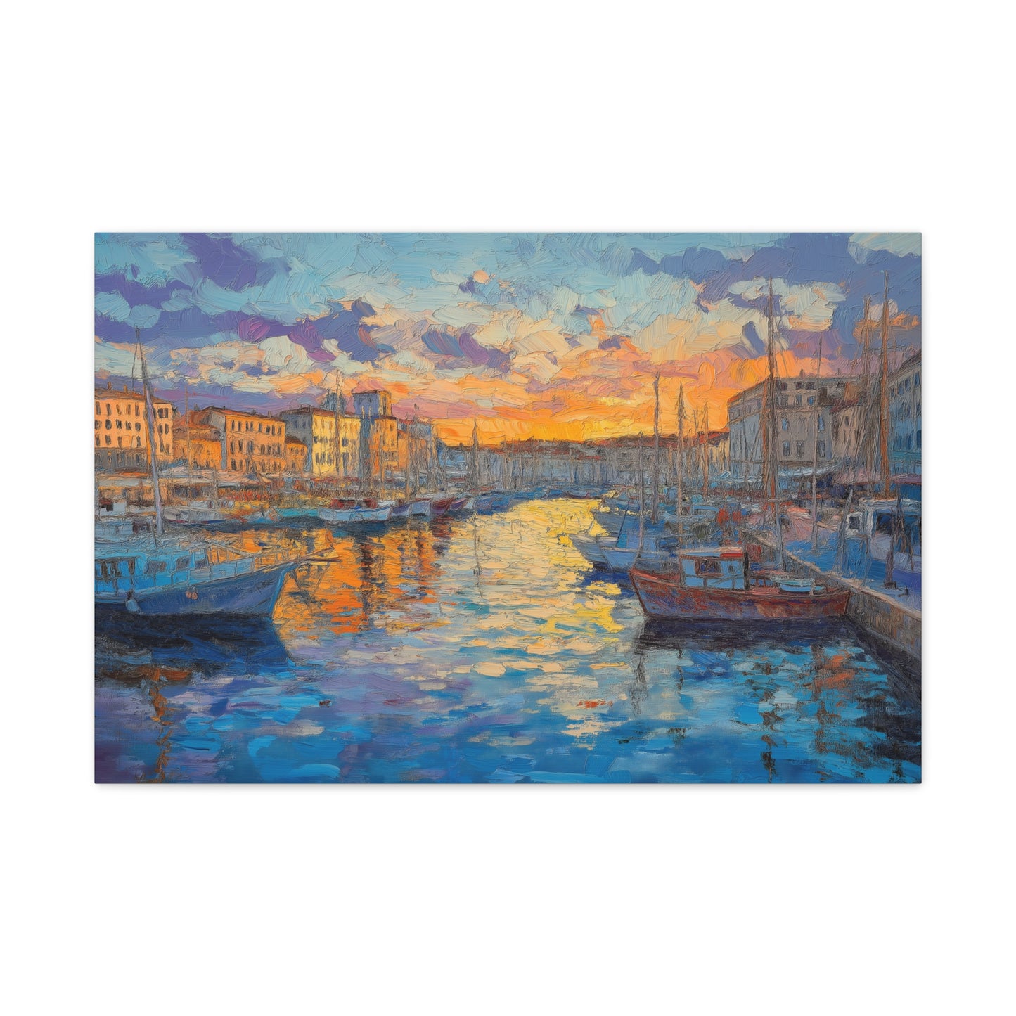 Coucher de Soleil Vibrant au Port